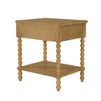 Comodino in legno tornito Madison Park Signature Beckett con cassetto e ripiano
