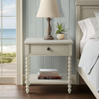 Comodino in legno tornito Madison Park Signature Beckett con cassetto e ripiano