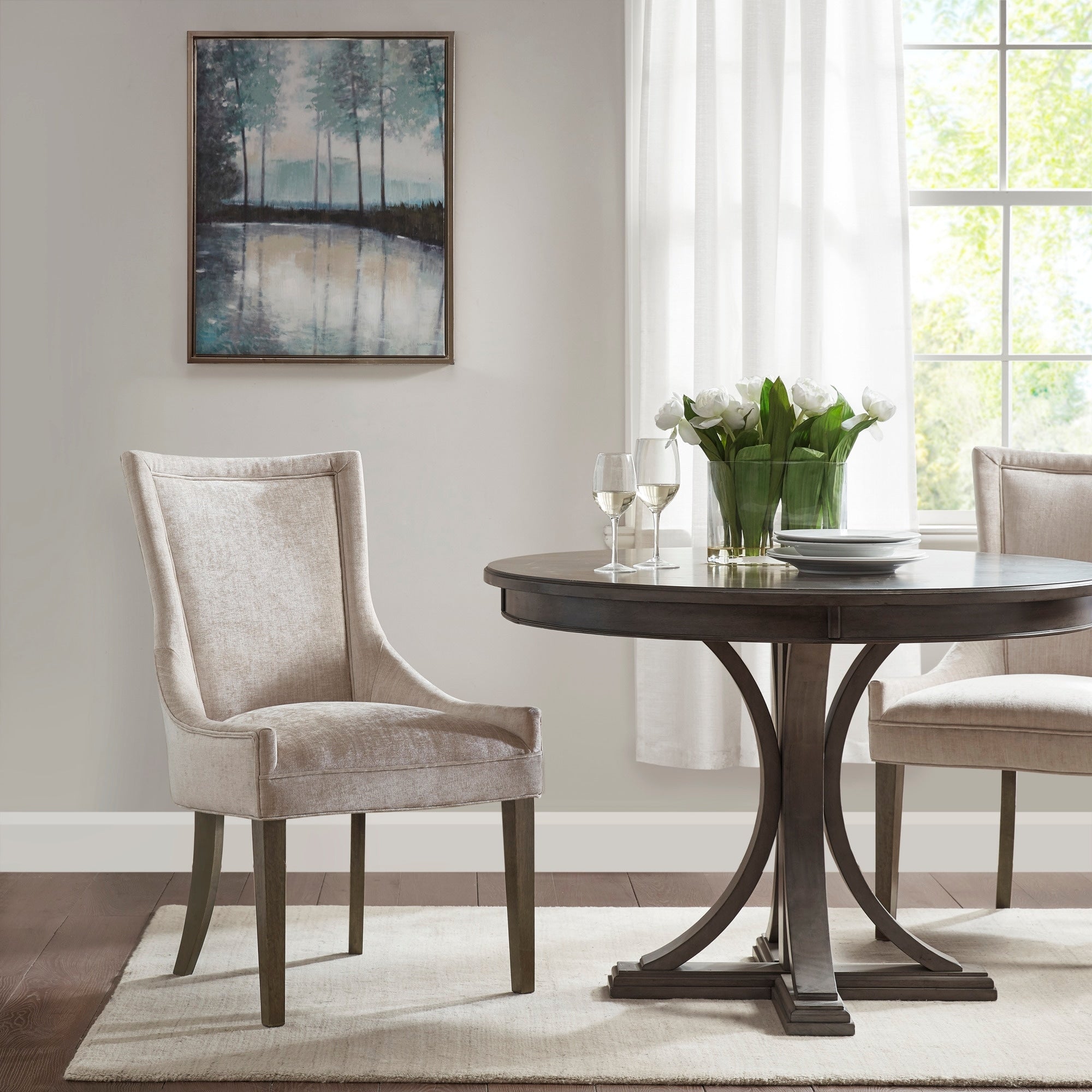 Sedie da pranzo laterali Madison Park Signature Ultra imbottite con gambe in legno (set da 2) - N/D