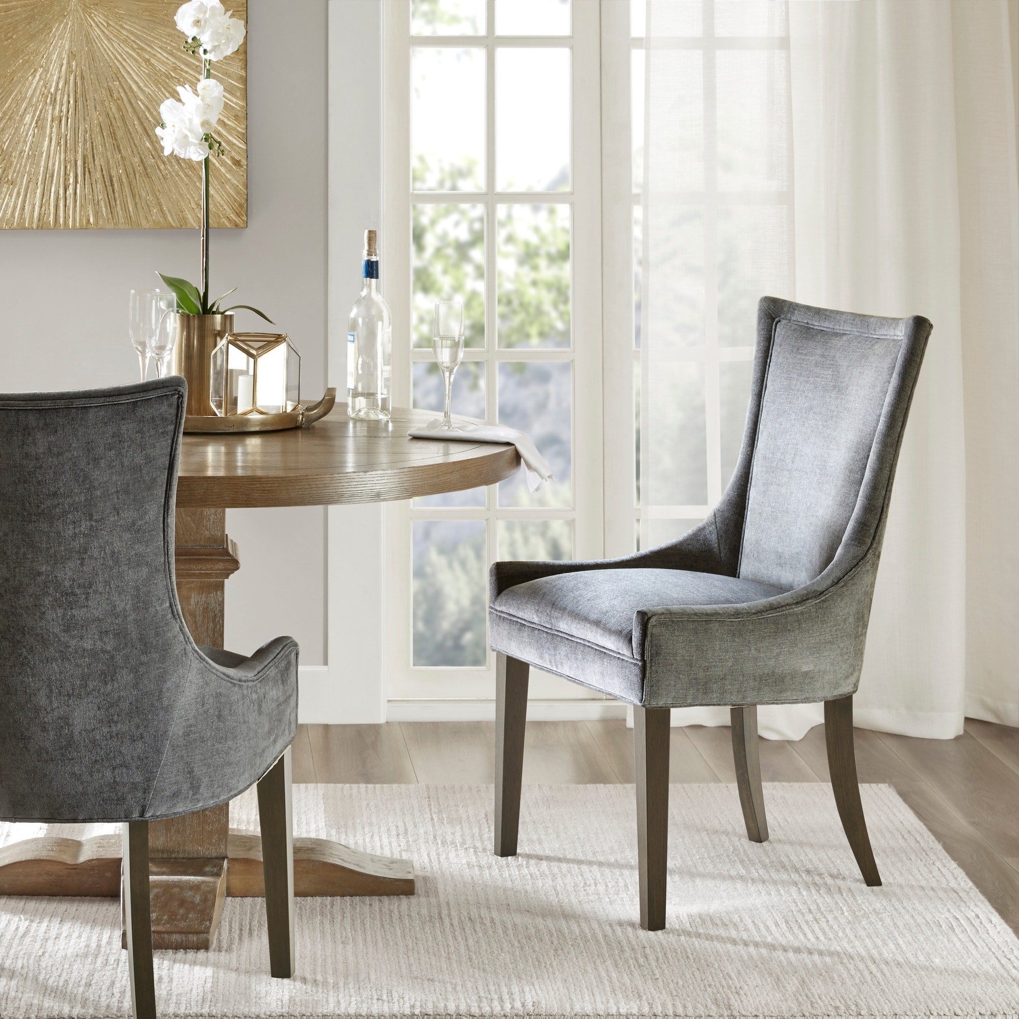 Sedie da pranzo laterali Madison Park Signature Ultra imbottite con gambe in legno (set da 2) - N/D
