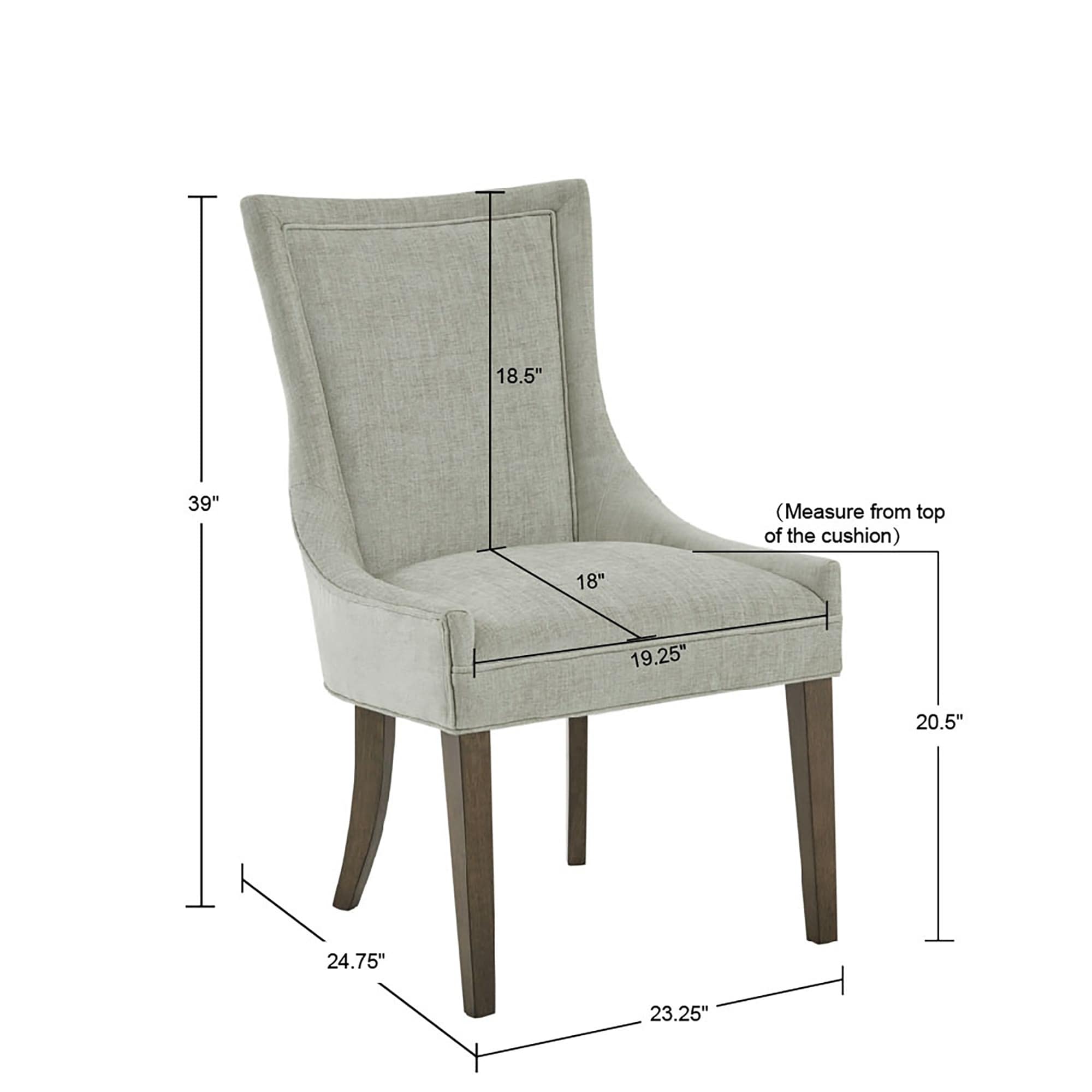 Sedie da pranzo laterali Madison Park Signature Ultra imbottite con gambe in legno (set da 2) - N/D