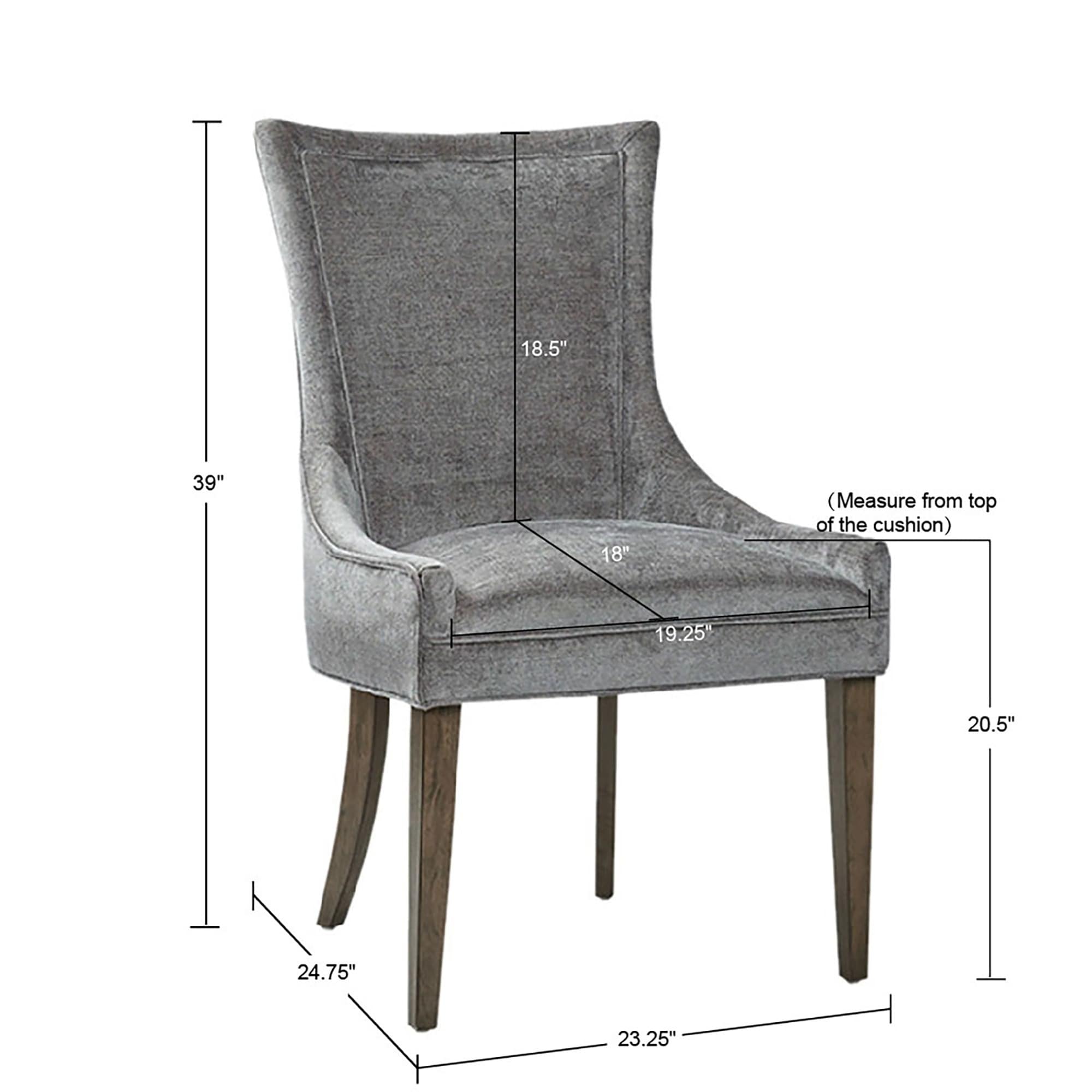 Sedie da pranzo laterali Madison Park Signature Ultra imbottite con gambe in legno (set da 2) - N/D