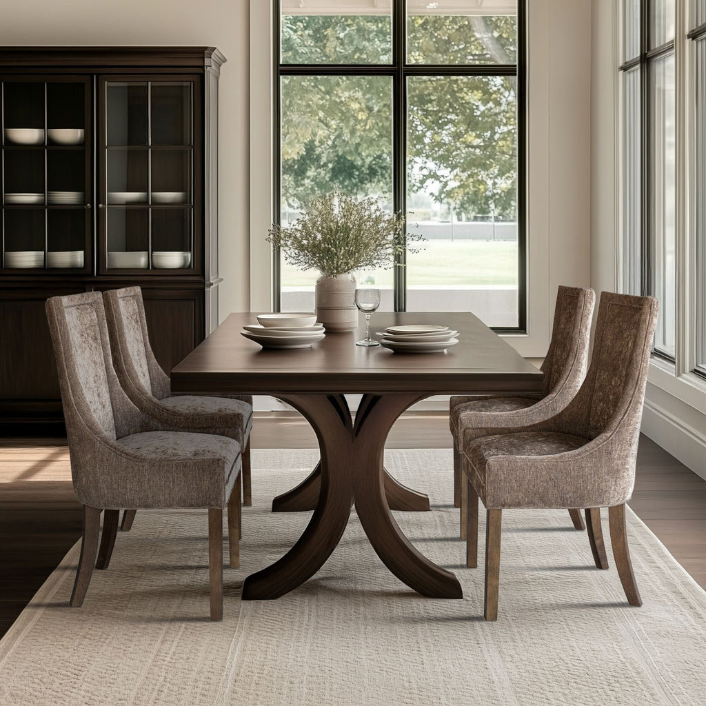 Sedie da pranzo laterali Madison Park Signature Ultra imbottite con gambe in legno (set da 2) - N/D