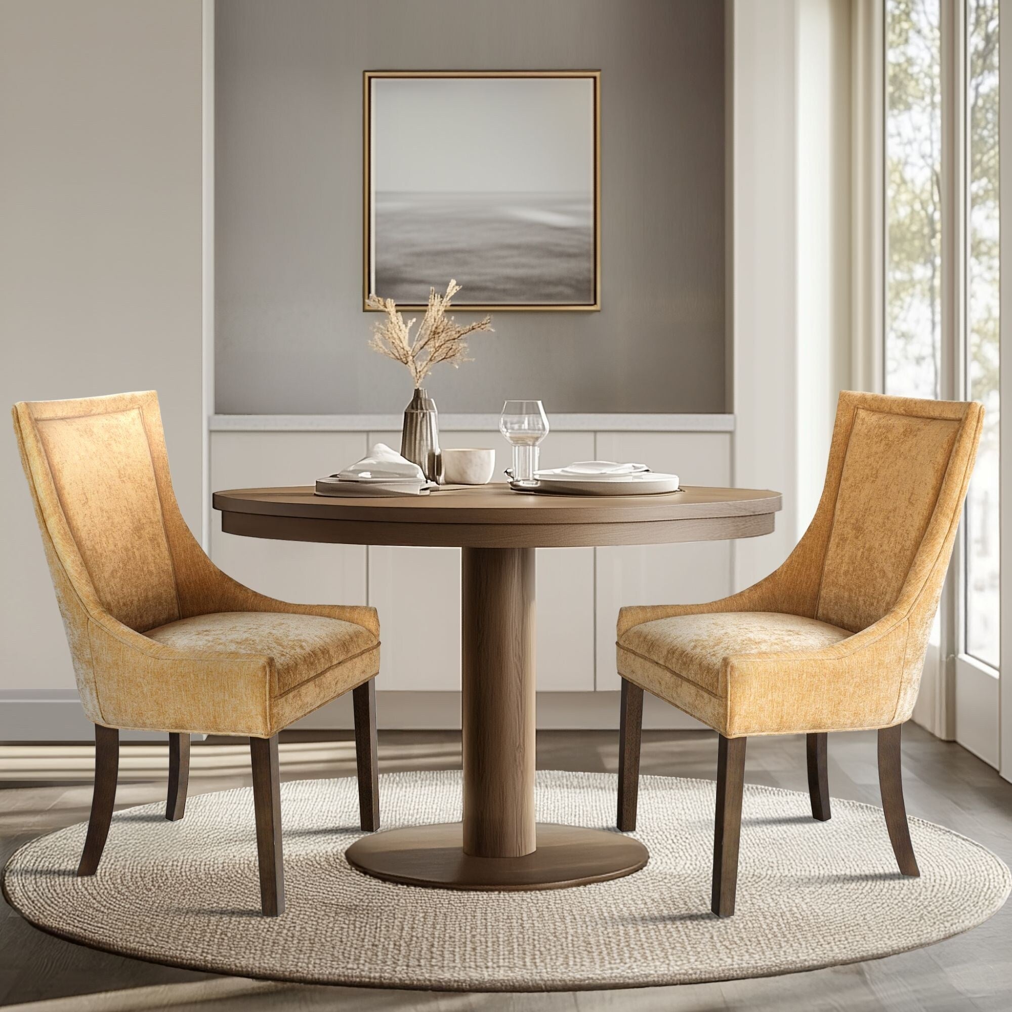 Sedie da pranzo laterali Madison Park Signature Ultra imbottite con gambe in legno (set da 2) - N/D