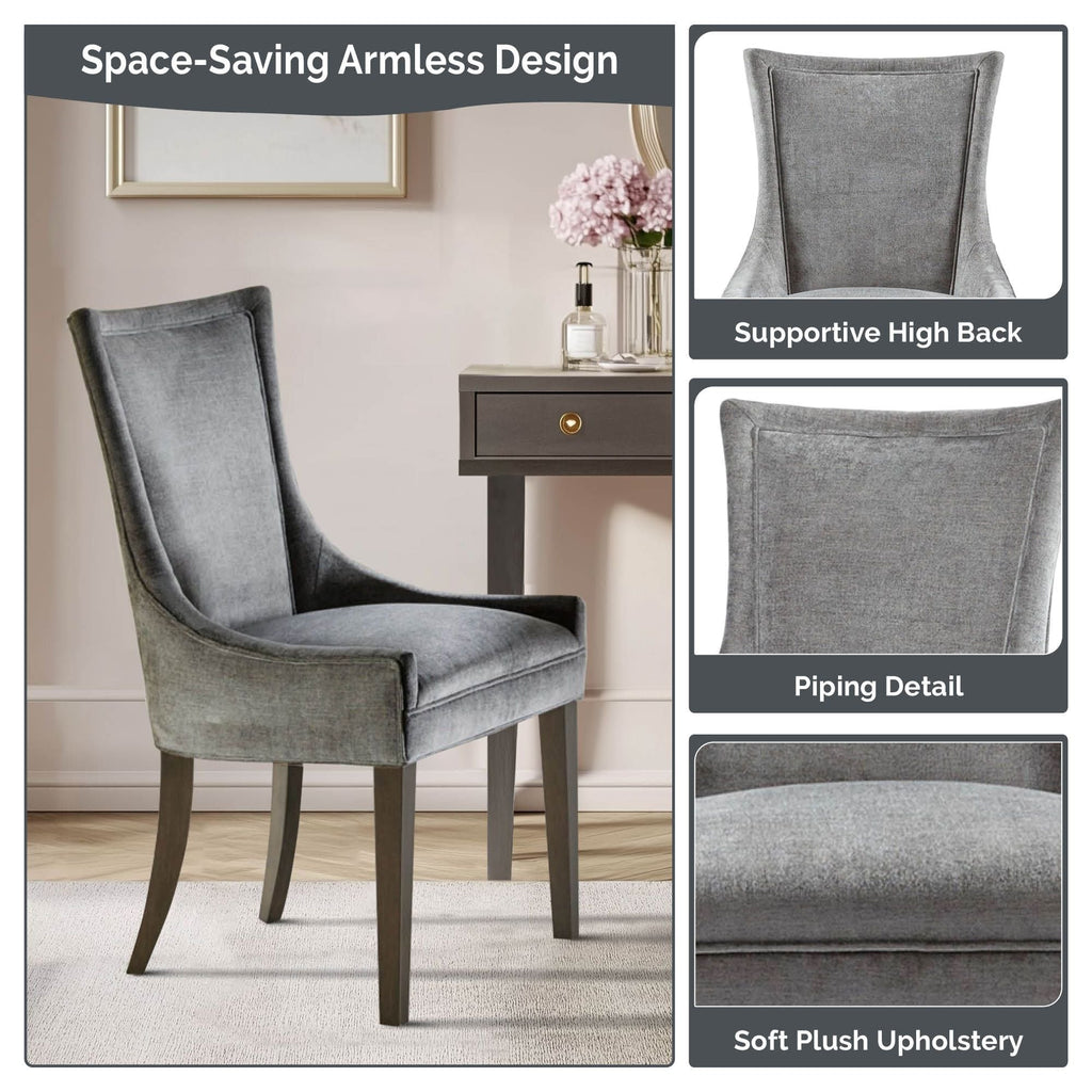 Sedie da pranzo laterali Madison Park Signature Ultra imbottite con gambe in legno (set da 2) - N/D
