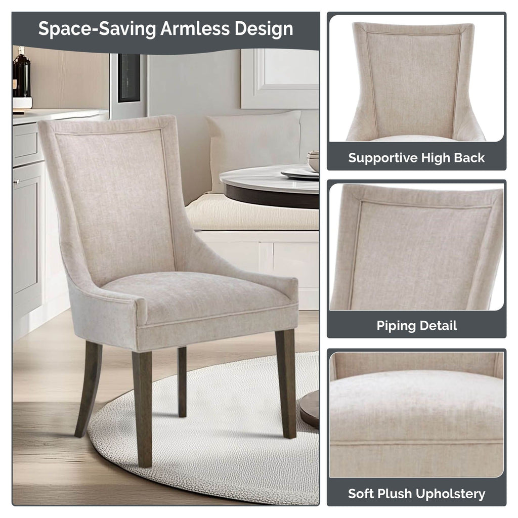 Sedie da pranzo laterali Madison Park Signature Ultra imbottite con gambe in legno (set da 2) - N/D
