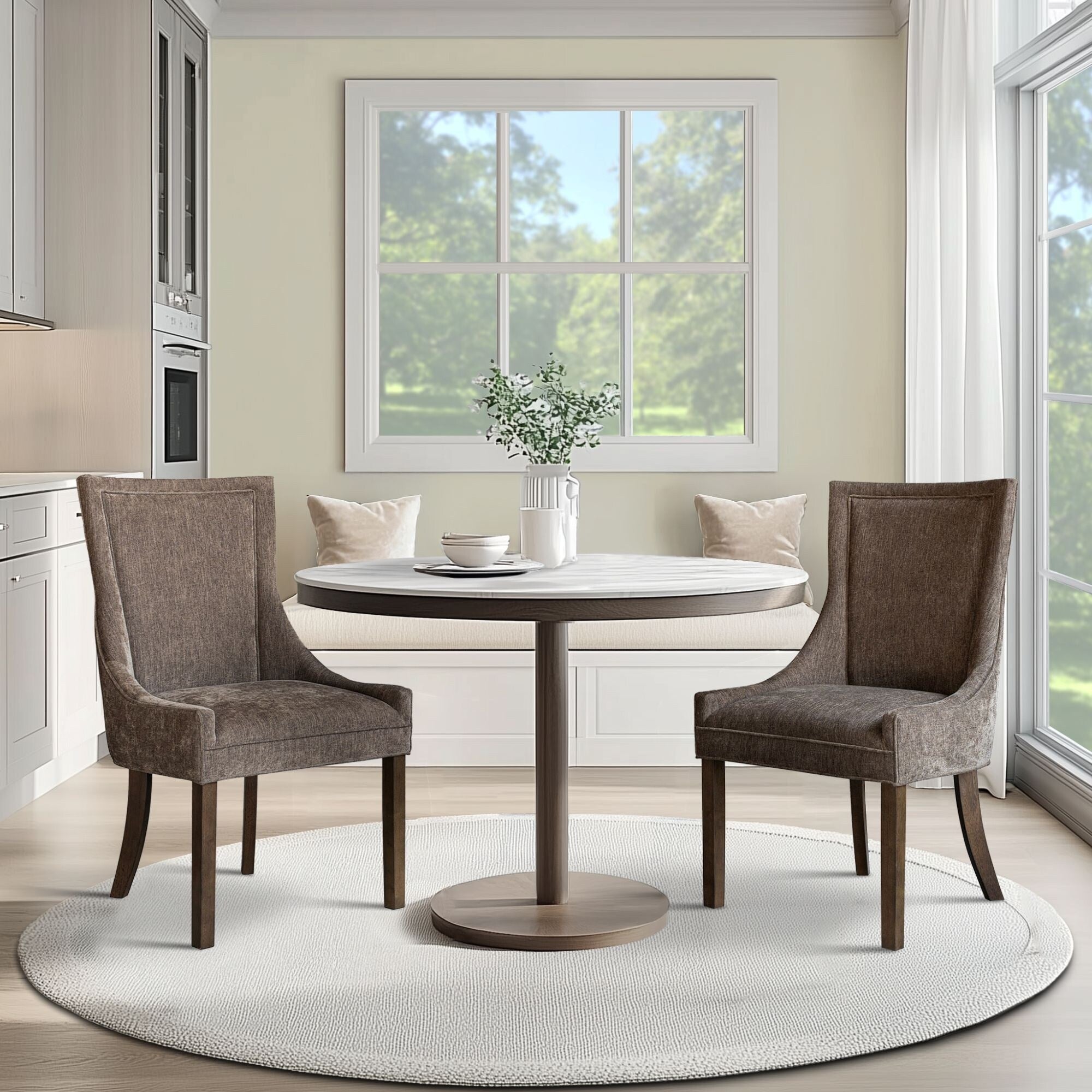 Sedie da pranzo laterali Madison Park Signature Ultra imbottite con gambe in legno (set da 2) - N/D
