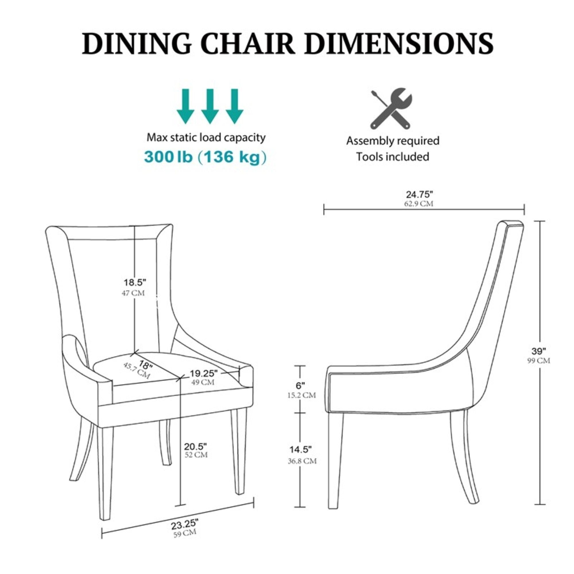 Sedie da pranzo laterali Madison Park Signature Ultra imbottite con gambe in legno (set da 2) - N/D