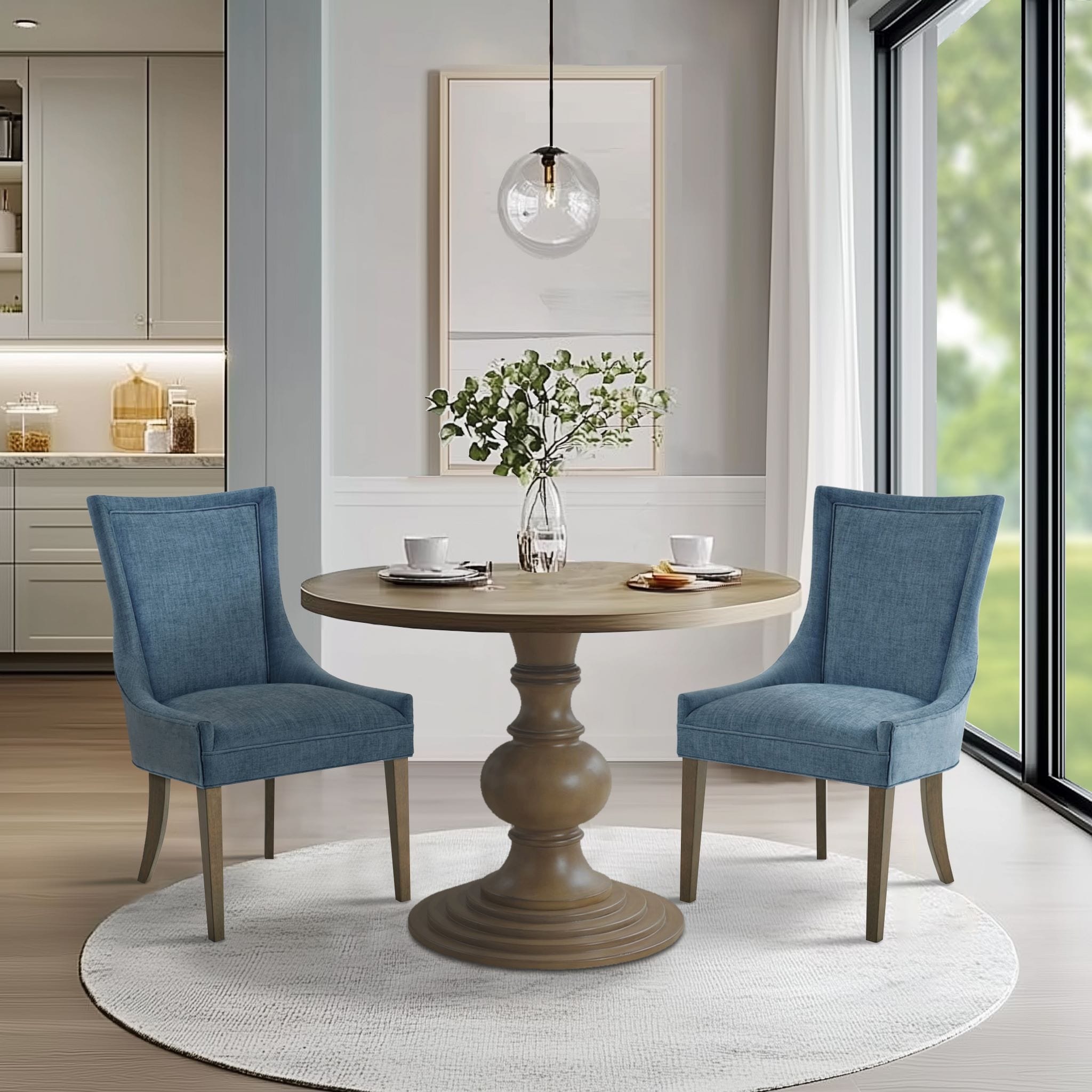 Sedie da pranzo laterali Madison Park Signature Ultra imbottite con gambe in legno (set da 2) - N/D