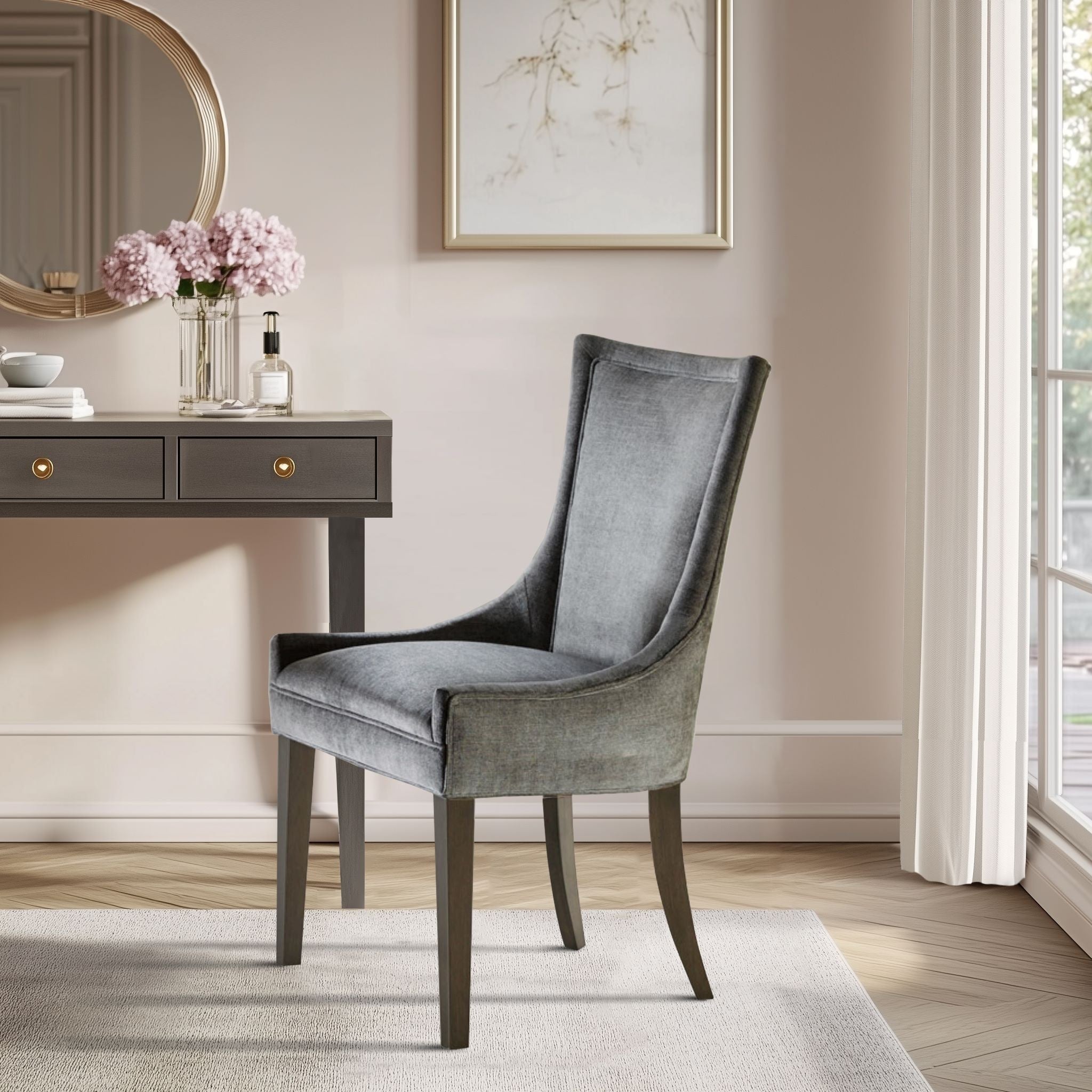 Sedie da pranzo laterali Madison Park Signature Ultra imbottite con gambe in legno (set da 2) - N/D