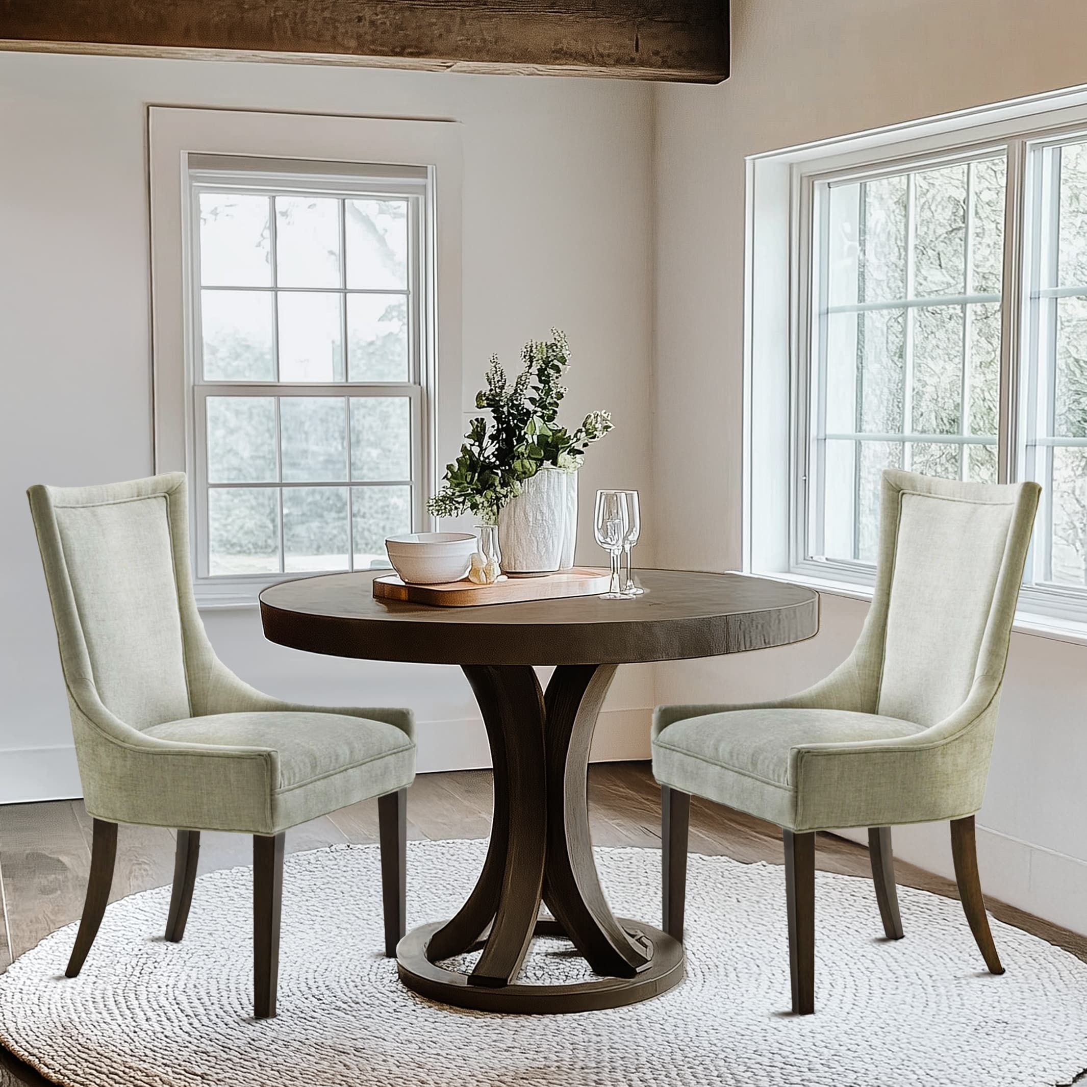 Sedie da pranzo laterali Madison Park Signature Ultra imbottite con gambe in legno (set da 2) - N/D
