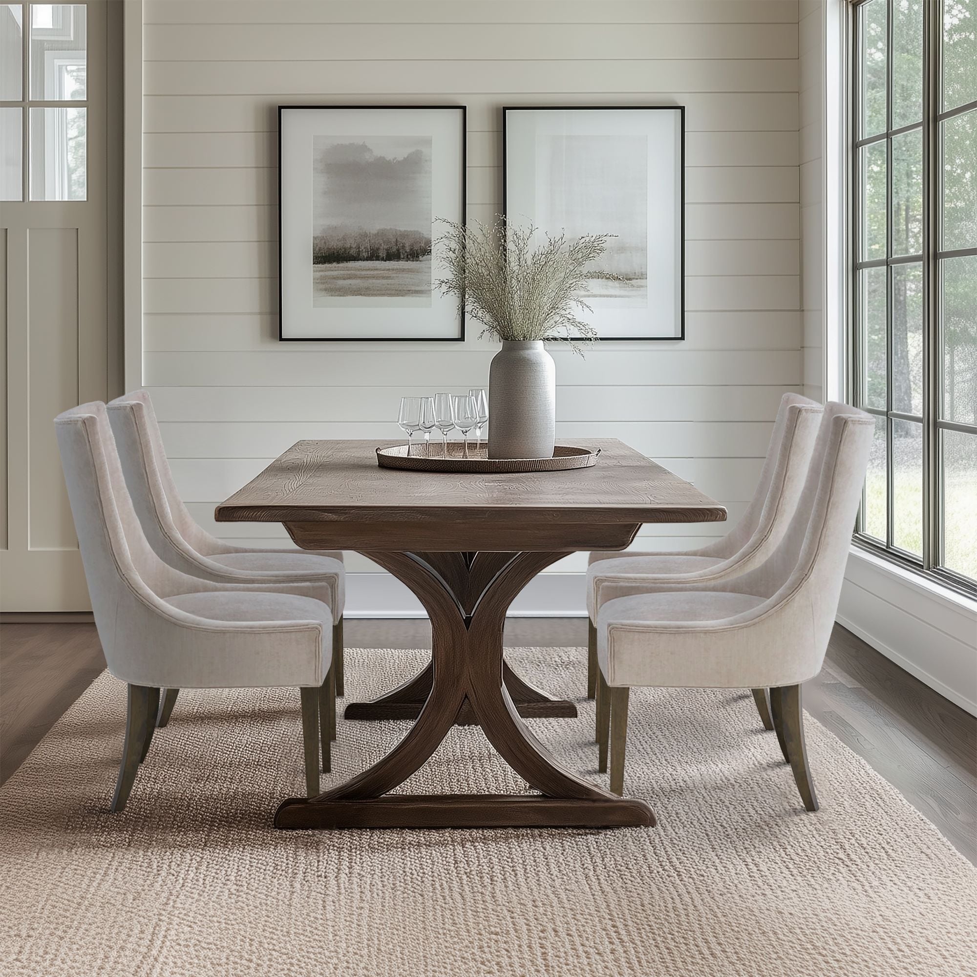Sedie da pranzo laterali Madison Park Signature Ultra imbottite con gambe in legno (set da 2) - N/D