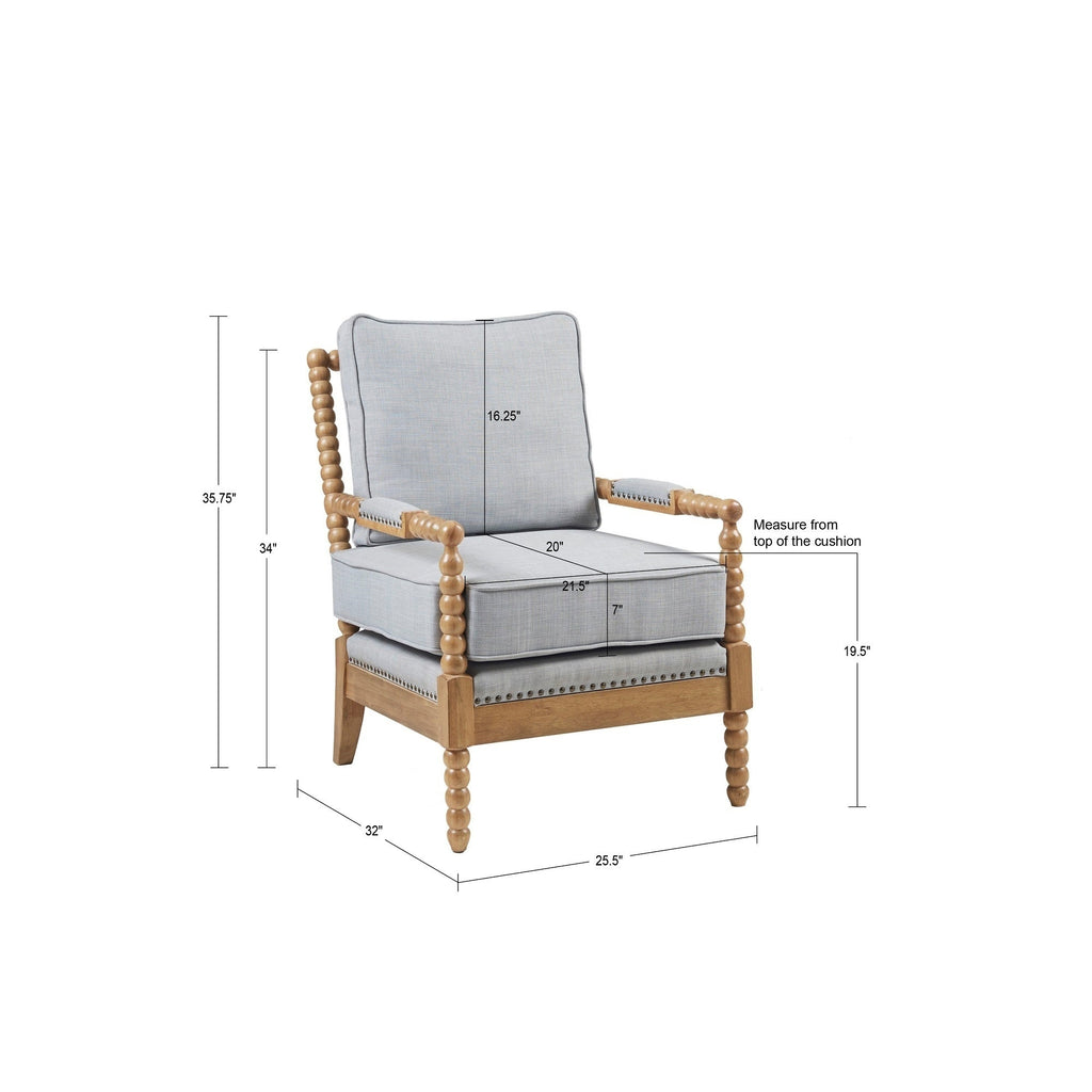 Poltrona Madison Park Donohue con struttura in legno tornito