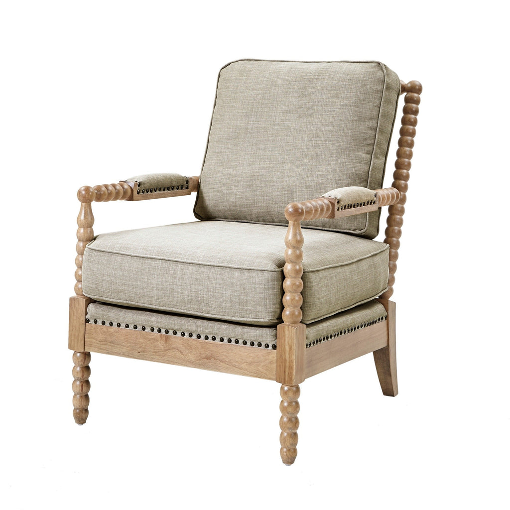 Poltrona Madison Park Donohue con struttura in legno tornito