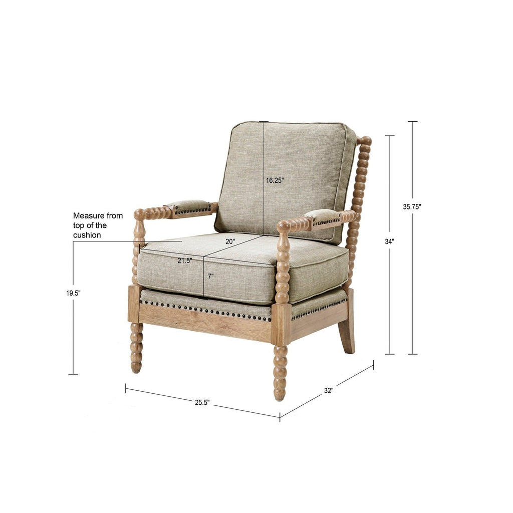 Poltrona Madison Park Donohue con struttura in legno tornito