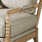 Poltrona Madison Park Donohue con struttura in legno tornito