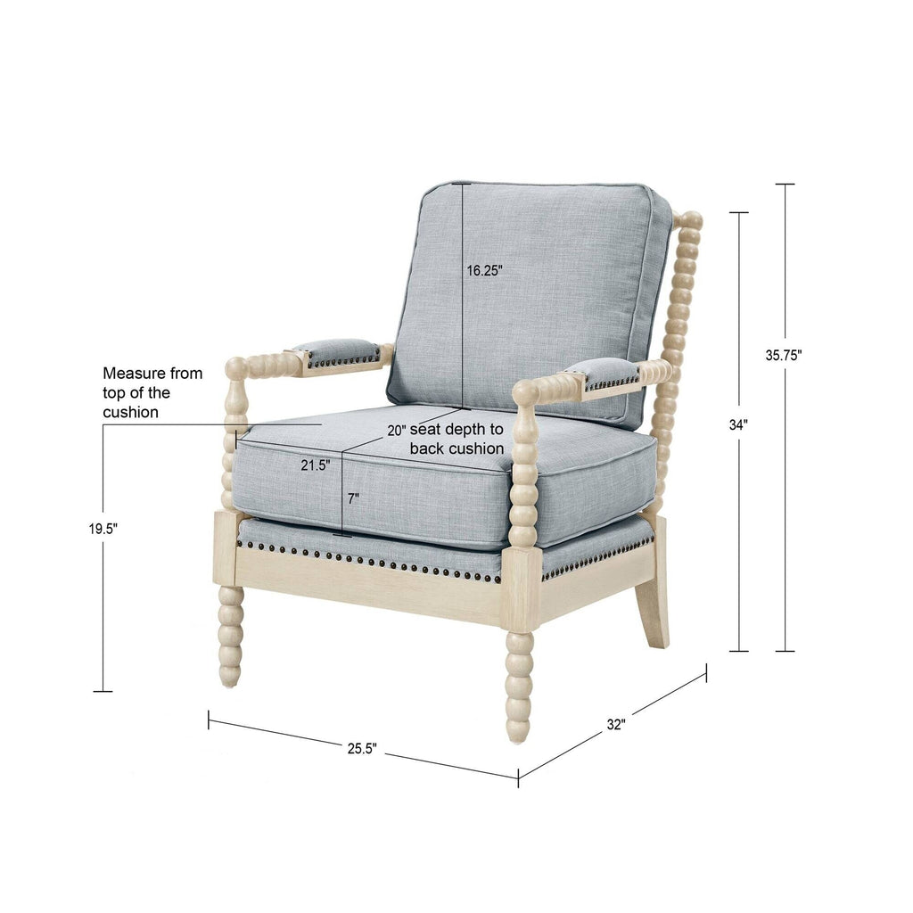 Poltrona Madison Park Donohue con struttura in legno tornito