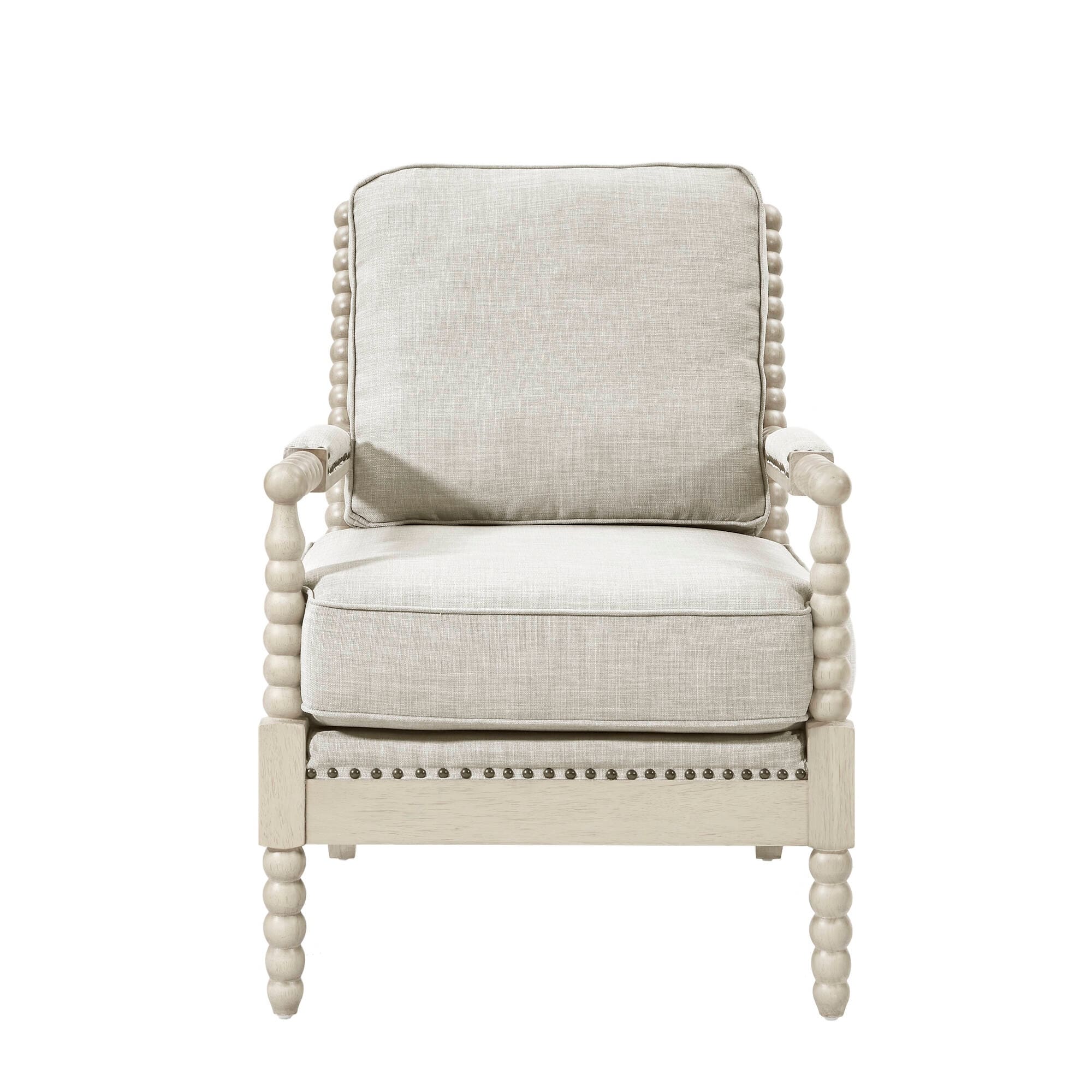 Poltrona Madison Park Donohue con struttura in legno tornito