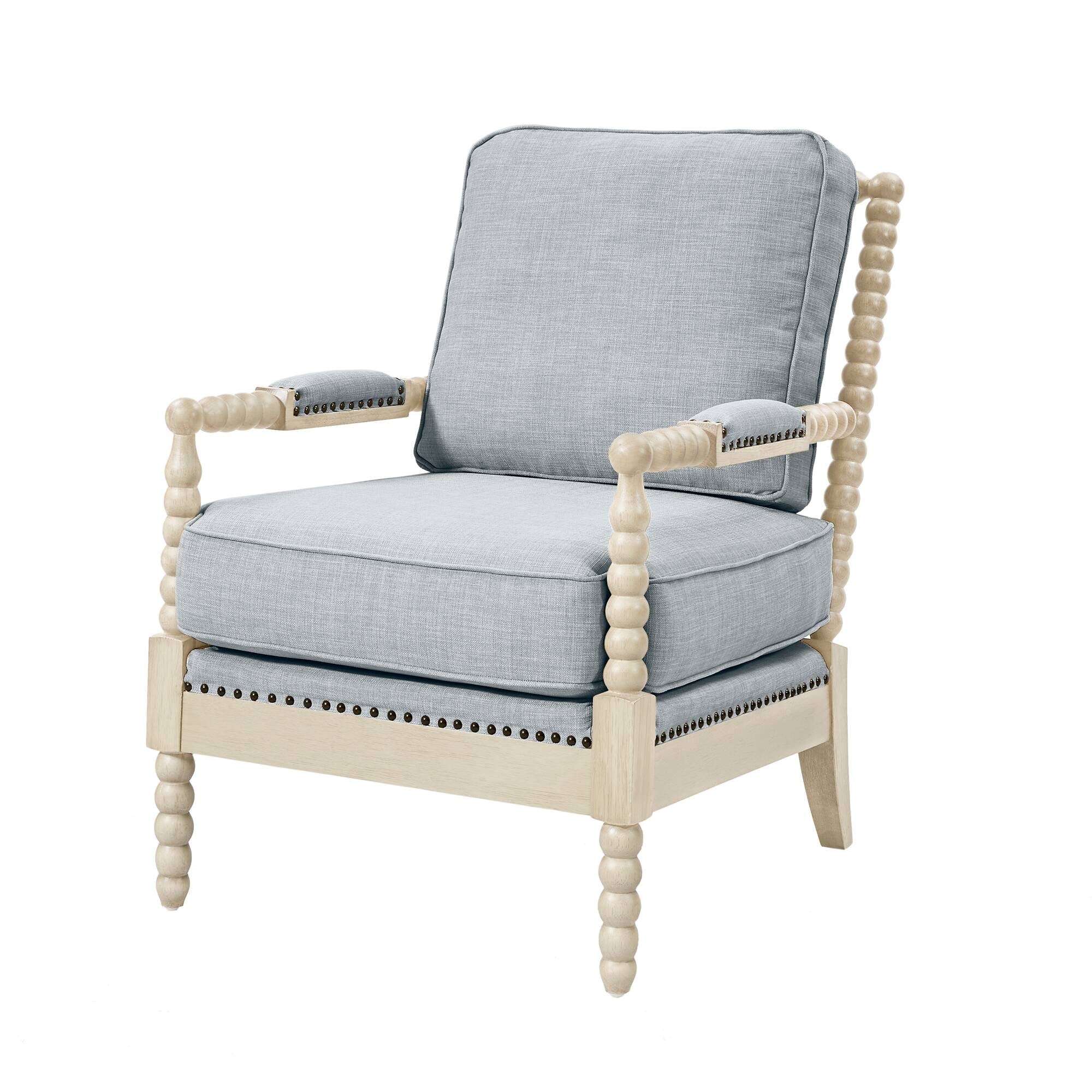 Poltrona Madison Park Donohue con struttura in legno tornito