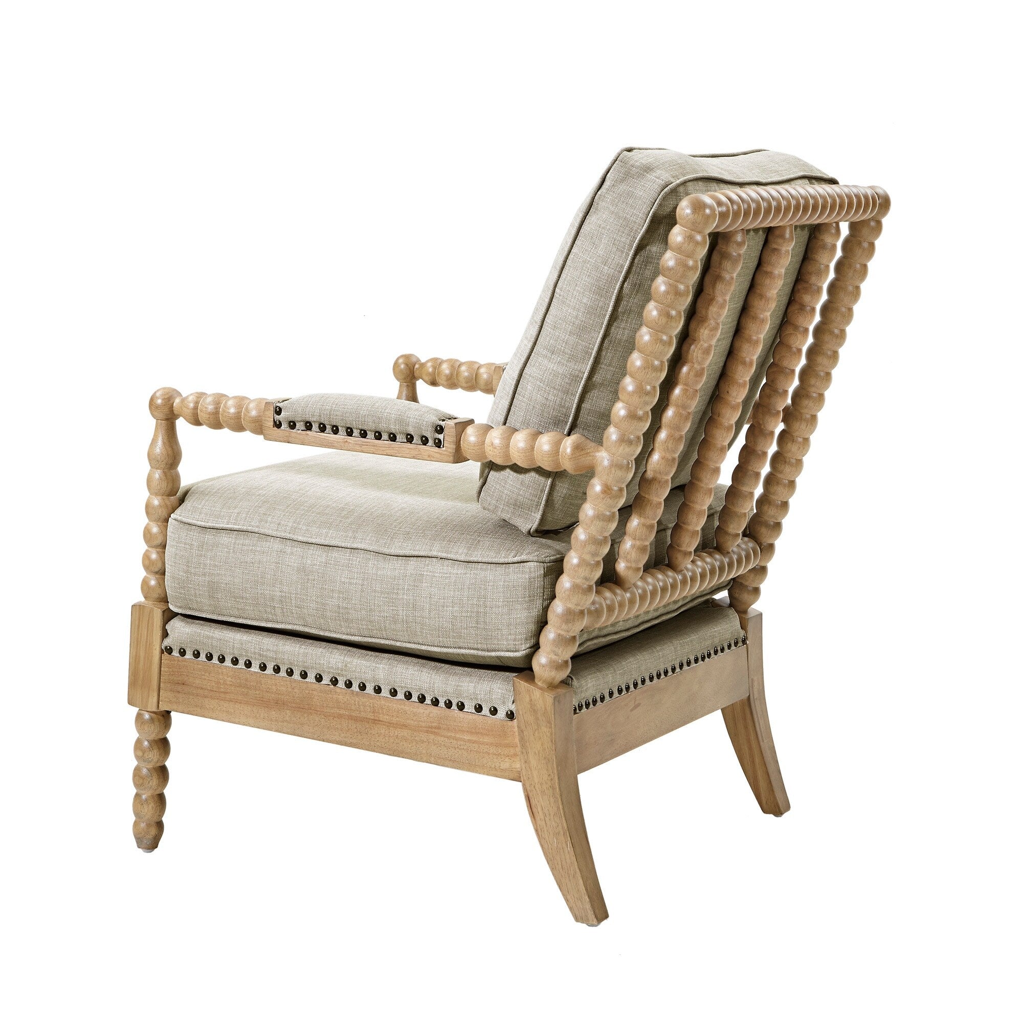 Poltrona Madison Park Donohue con struttura in legno tornito