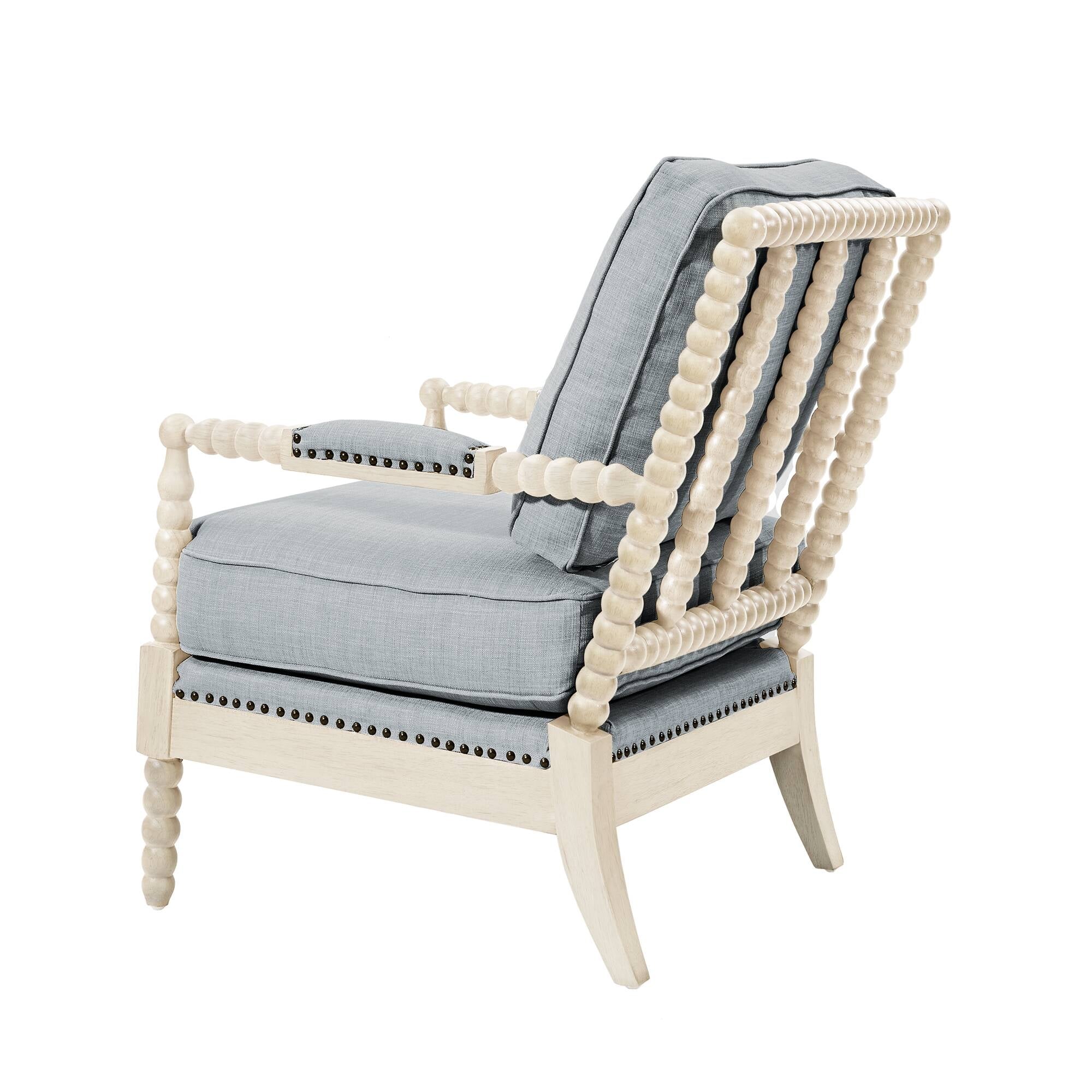 Poltrona Madison Park Donohue con struttura in legno tornito