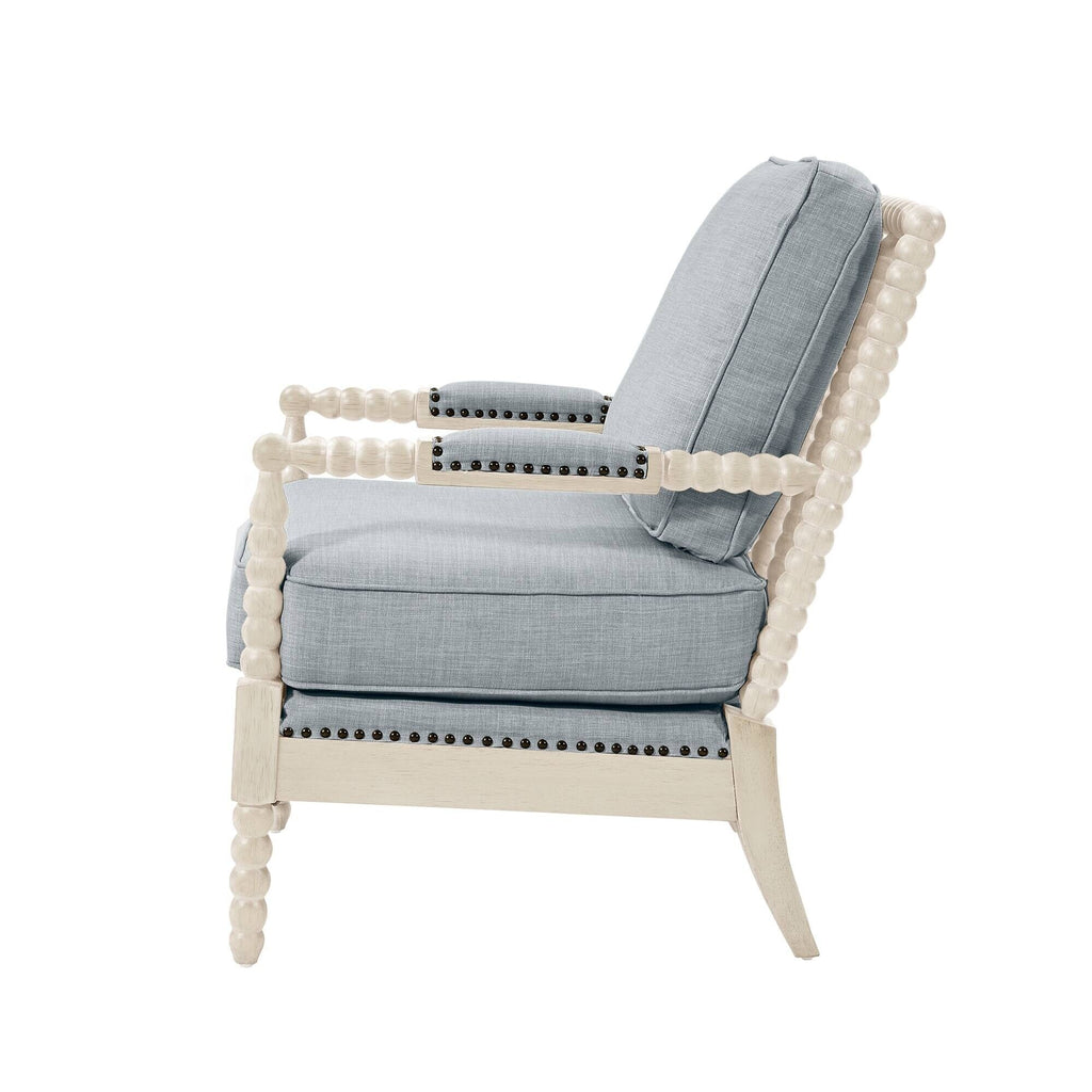 Poltrona Madison Park Donohue con struttura in legno tornito