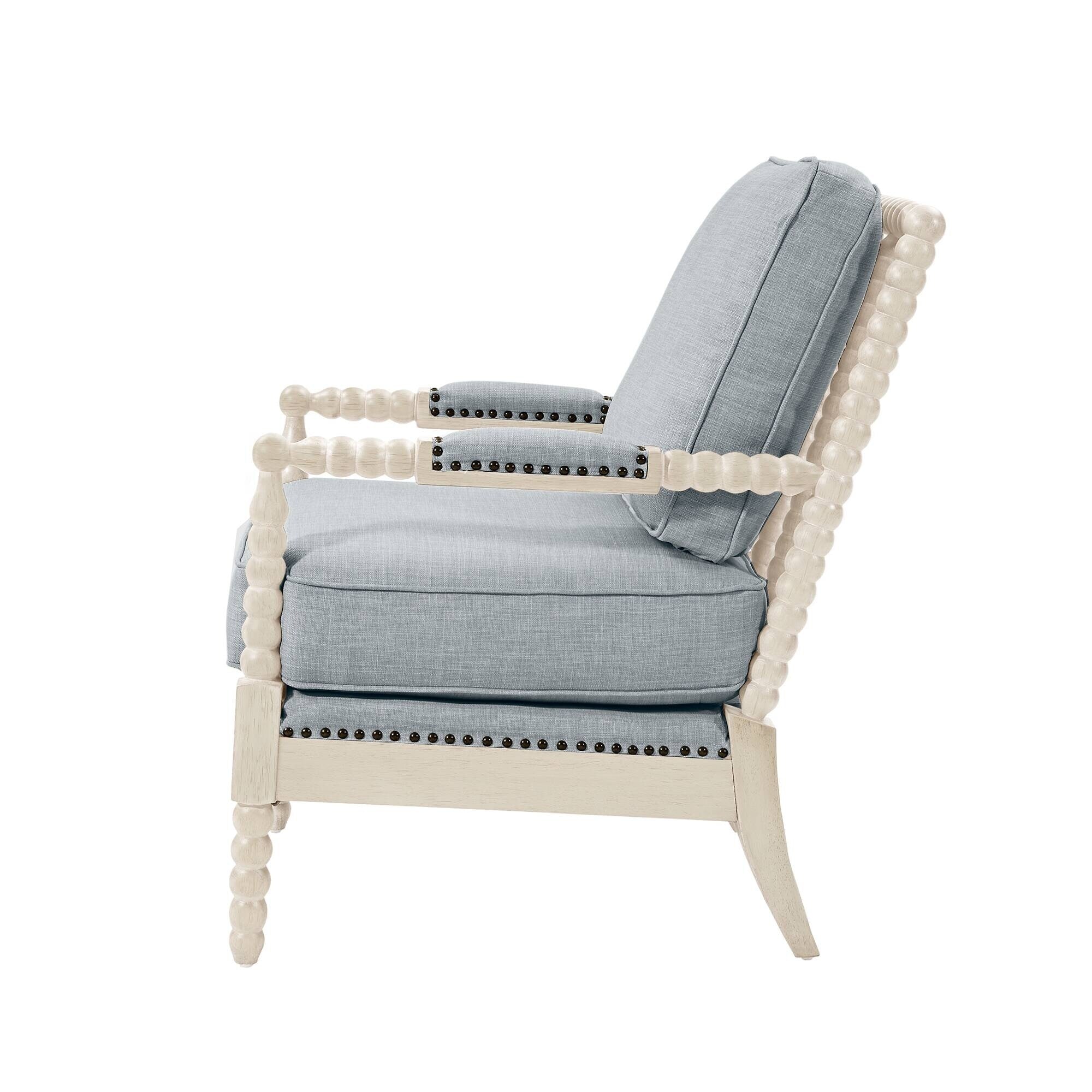 Poltrona Madison Park Donohue con struttura in legno tornito