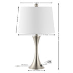 Lampada da tavolo a LED Makena 22.75 Modern Glam Iron Hourglass con porta di ricarica USB, (set da 2) di JONATHAN Y