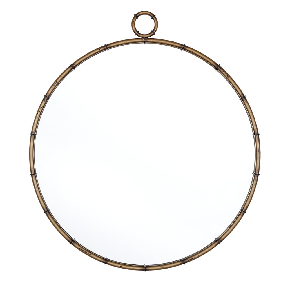 Specchio da parete rotondo con finitura in ottone anticato Marza di iNSPIRE Q Modern