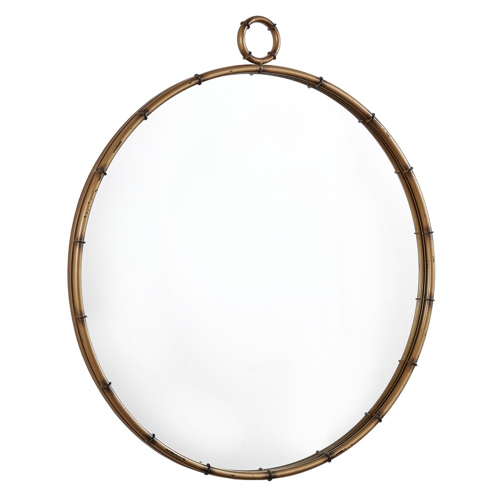 Specchio da parete rotondo con finitura in ottone anticato Marza di iNSPIRE Q Modern