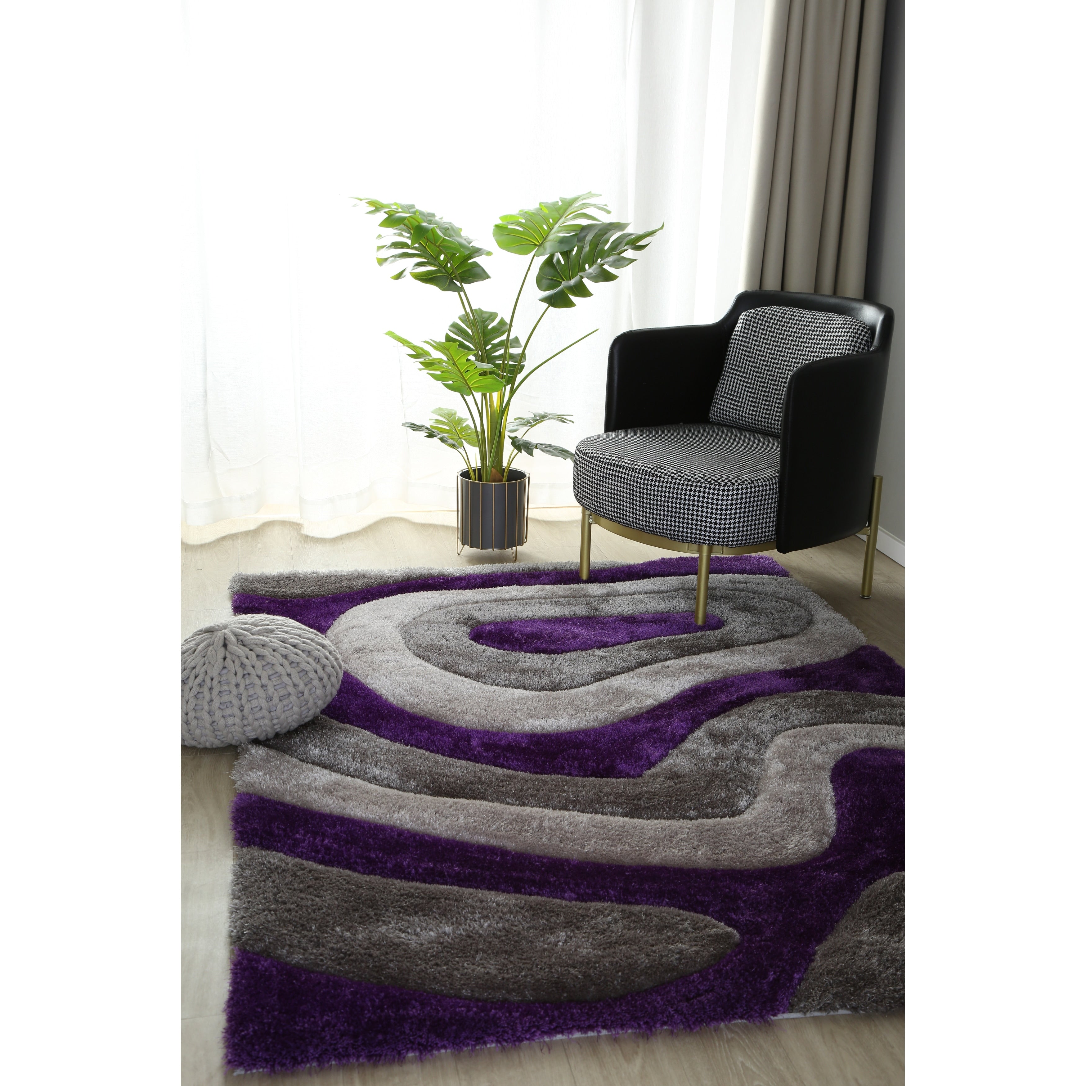 Tappeto dal design astratto Mateos Shag