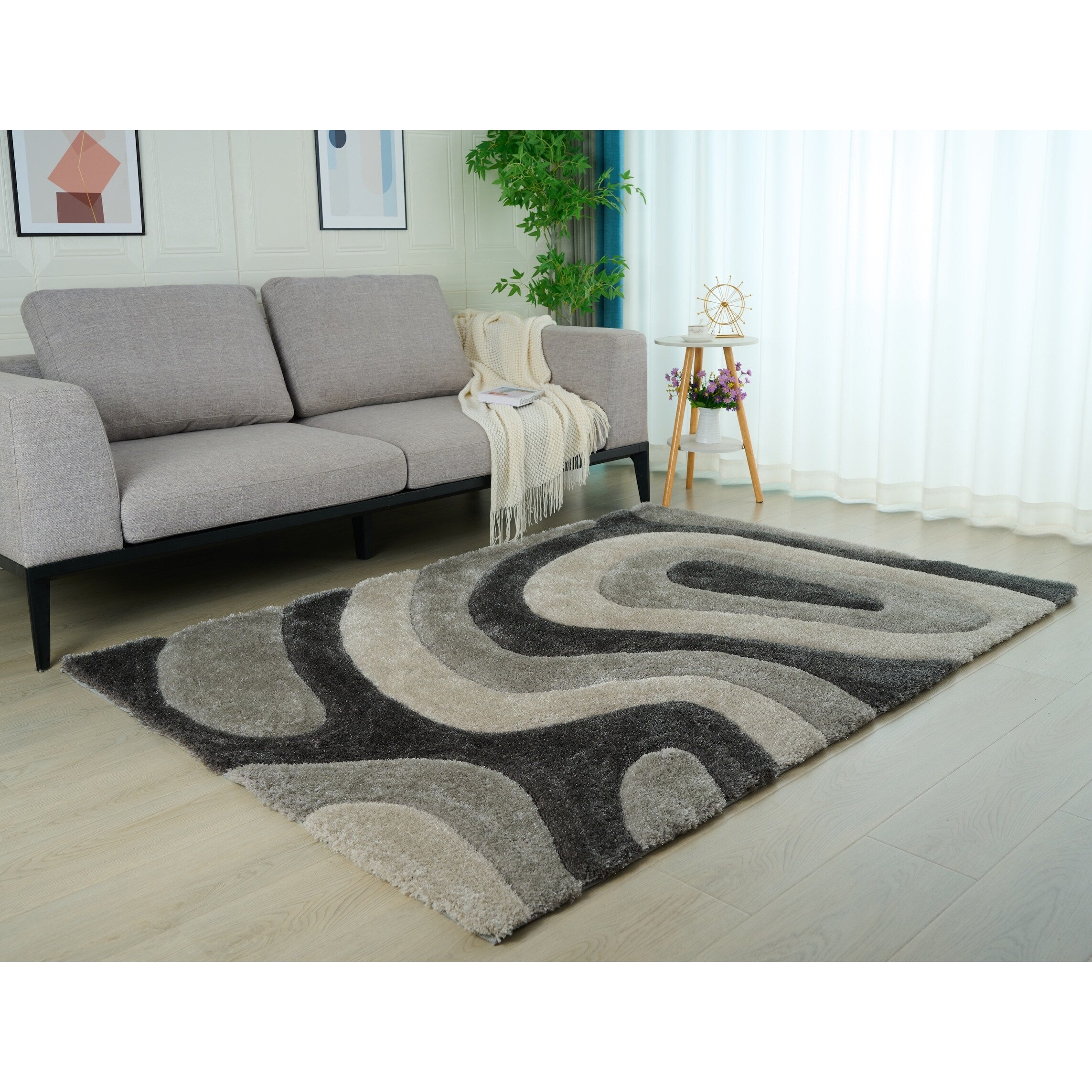 Tappeto dal design astratto Mateos Shag