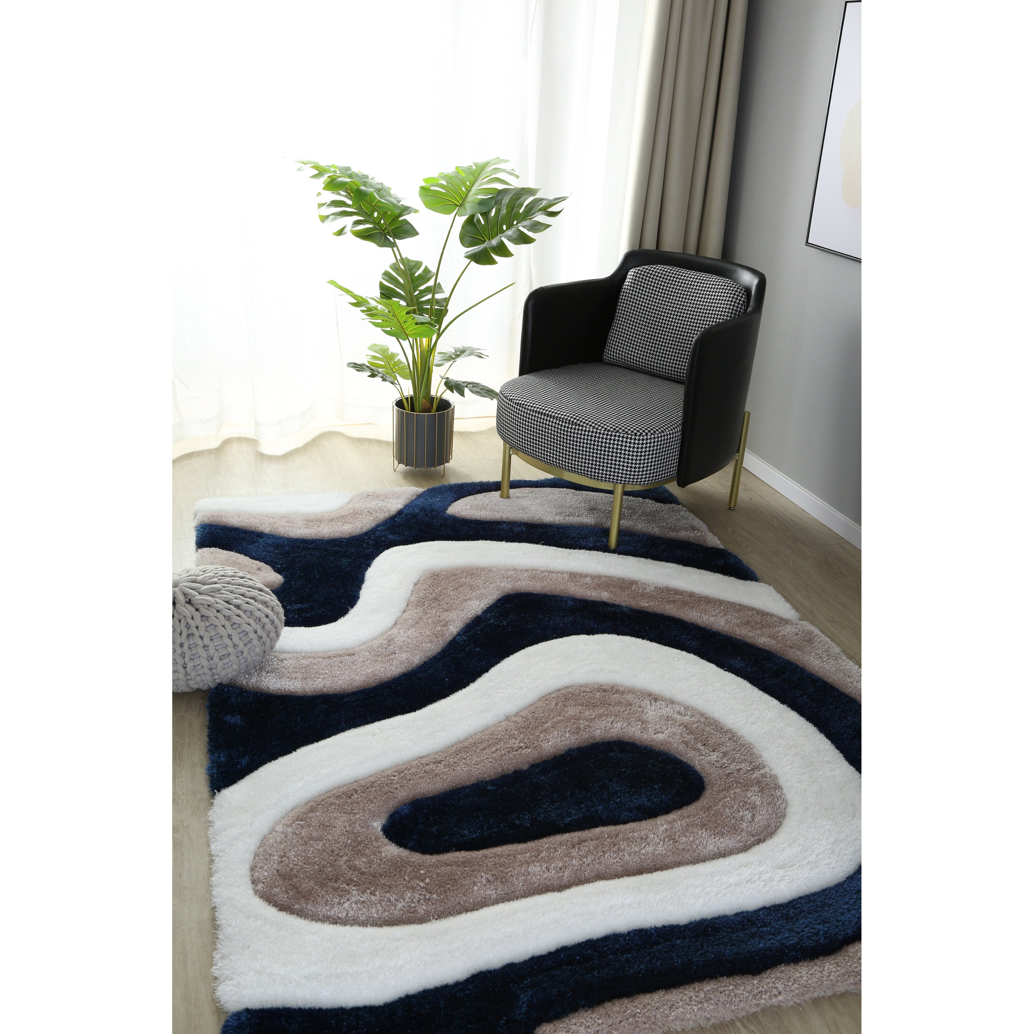 Tappeto dal design astratto Mateos Shag
