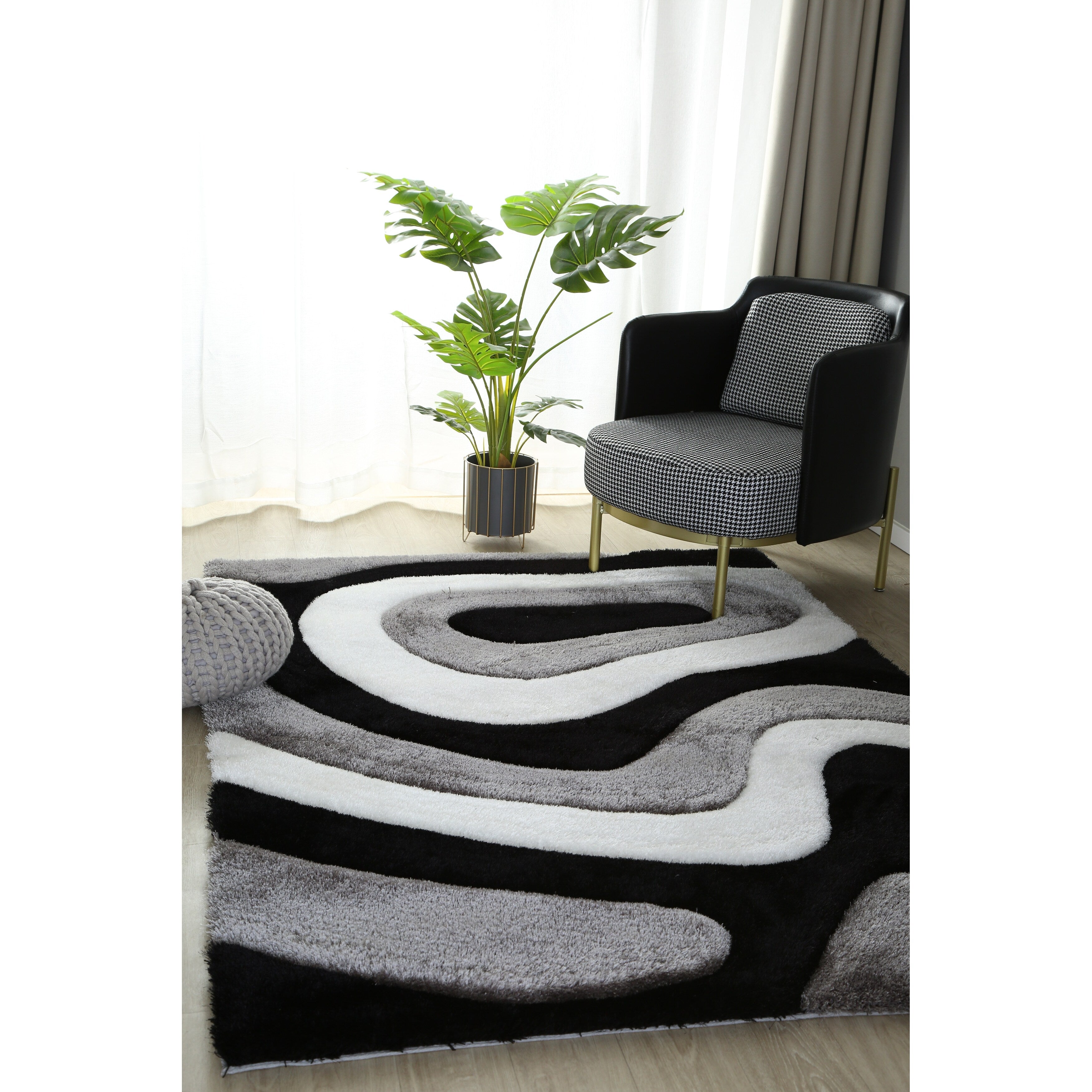 Tappeto dal design astratto Mateos Shag