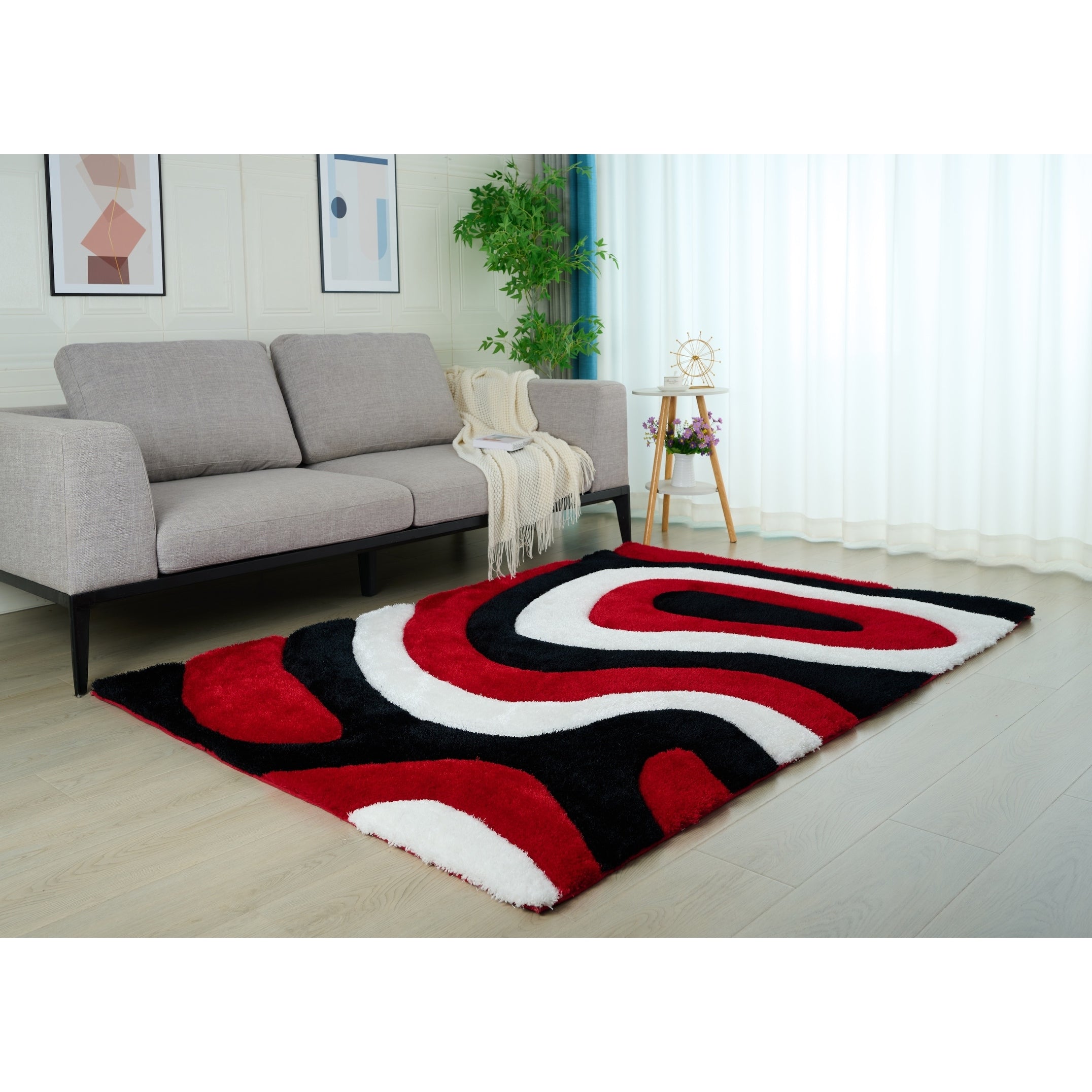 Tappeto dal design astratto Mateos Shag