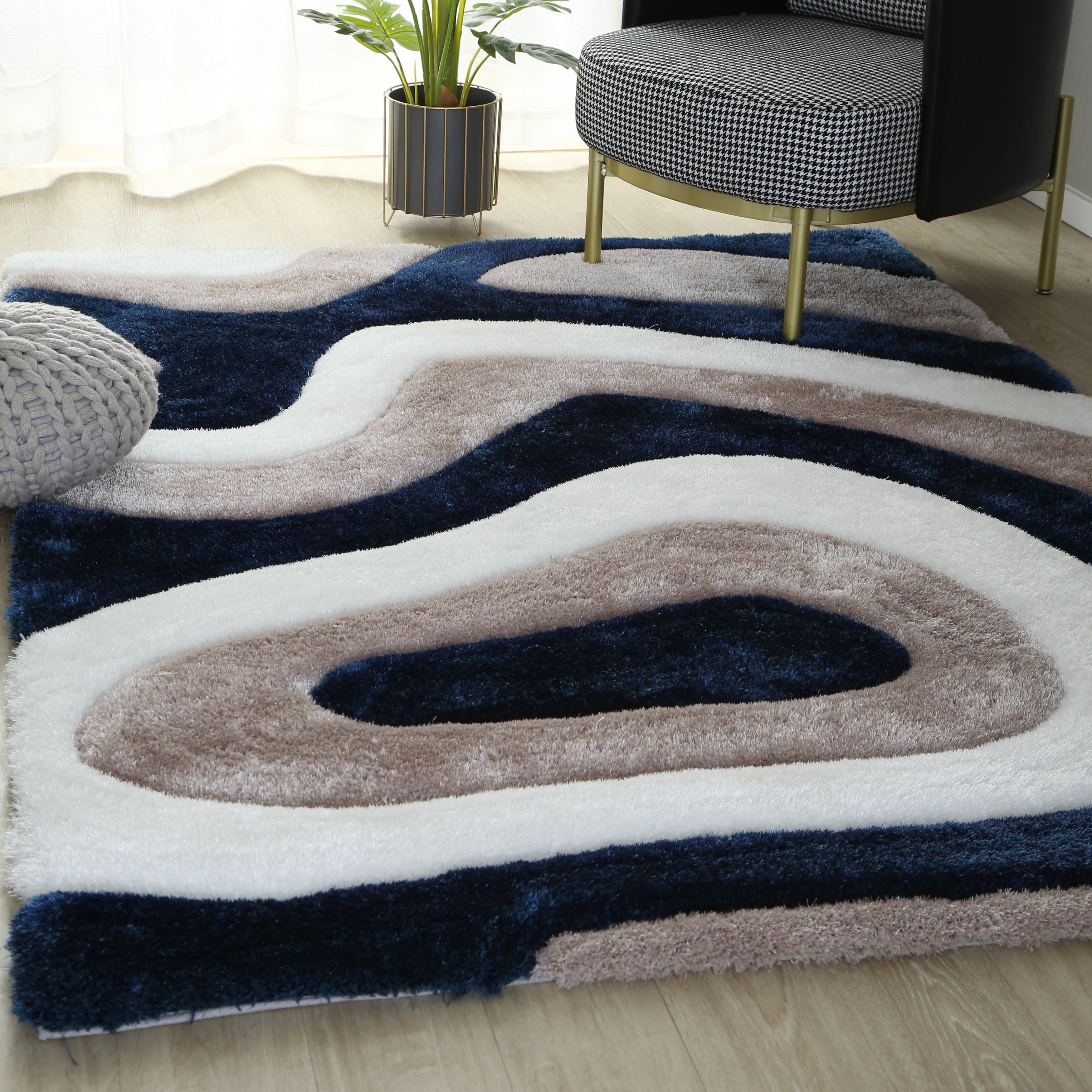 Tappeto dal design astratto Mateos Shag