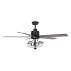 Ventilatore da soffitto reversibile in legno da 52 pollici con 5 pale e 3 luci e telecomando