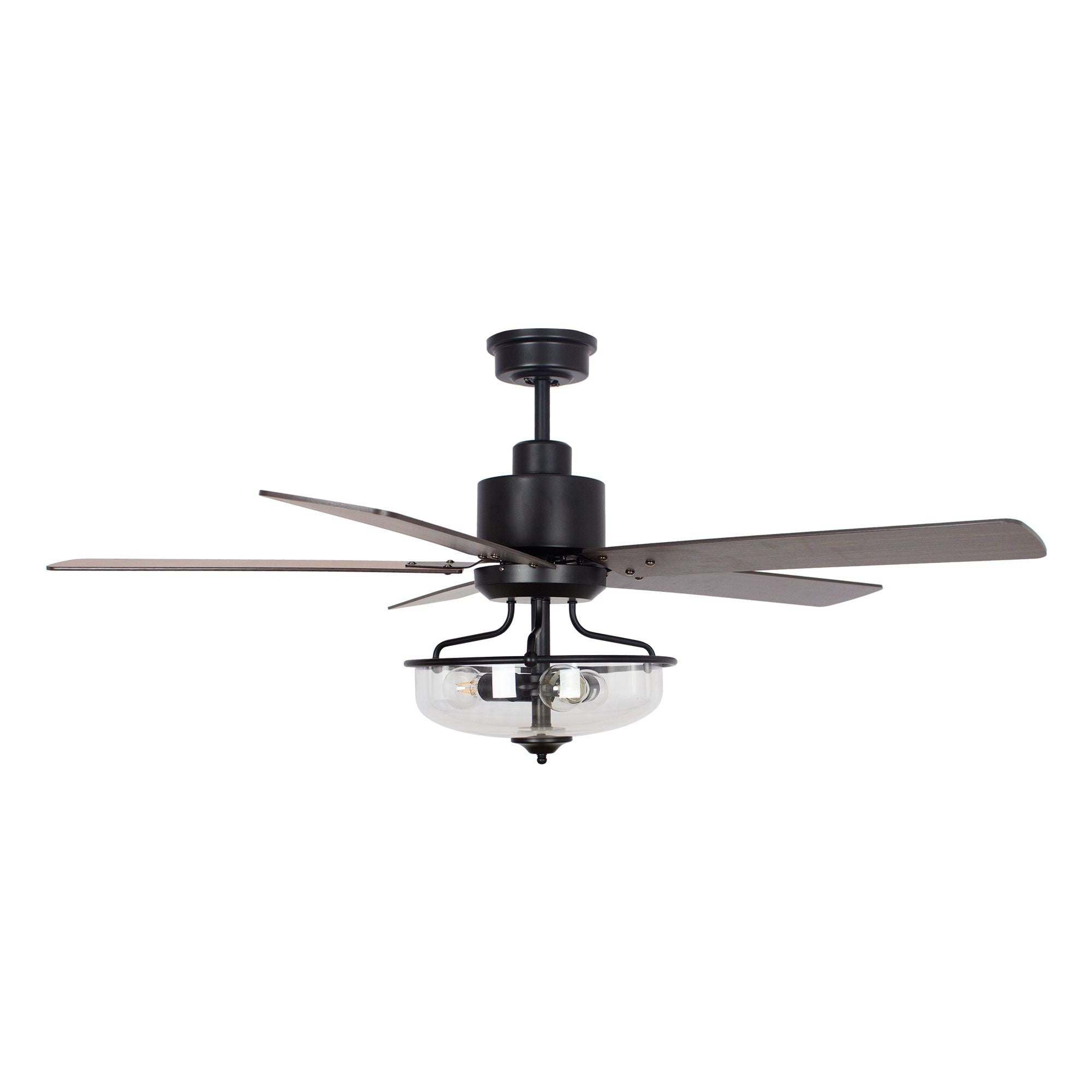Ventilatore da soffitto reversibile in legno da 52 pollici con 5 pale e 3 luci e telecomando