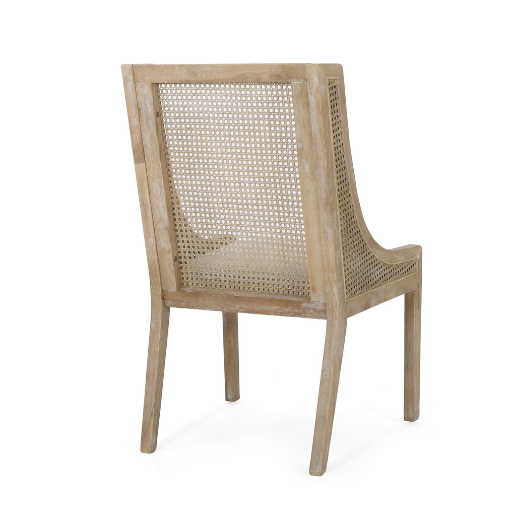 Sedie da pranzo imbottite in canna e legno Maurers (set di 2) di Christopher Knight Home