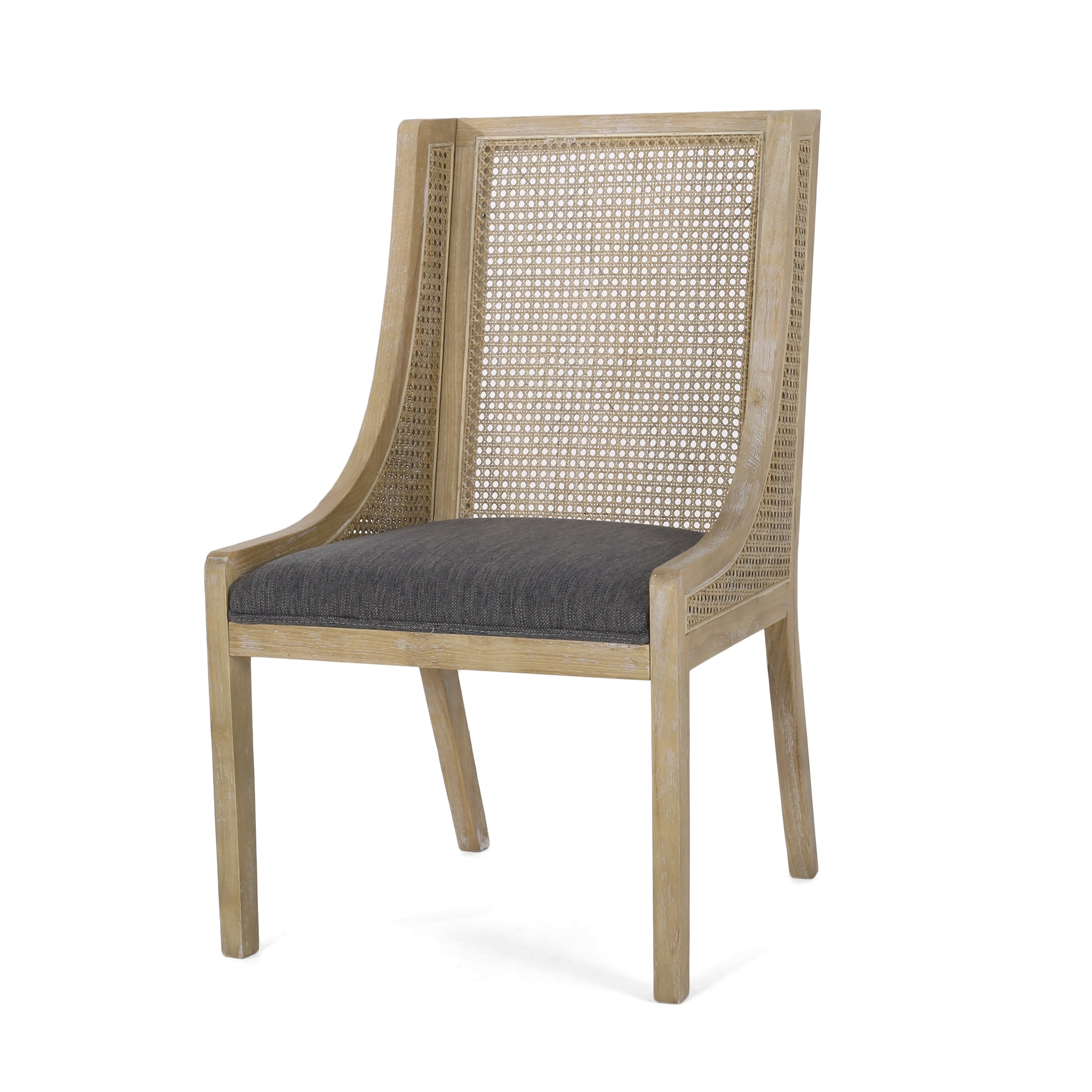 Sedie da pranzo imbottite in canna e legno Maurers (set di 2) di Christopher Knight Home