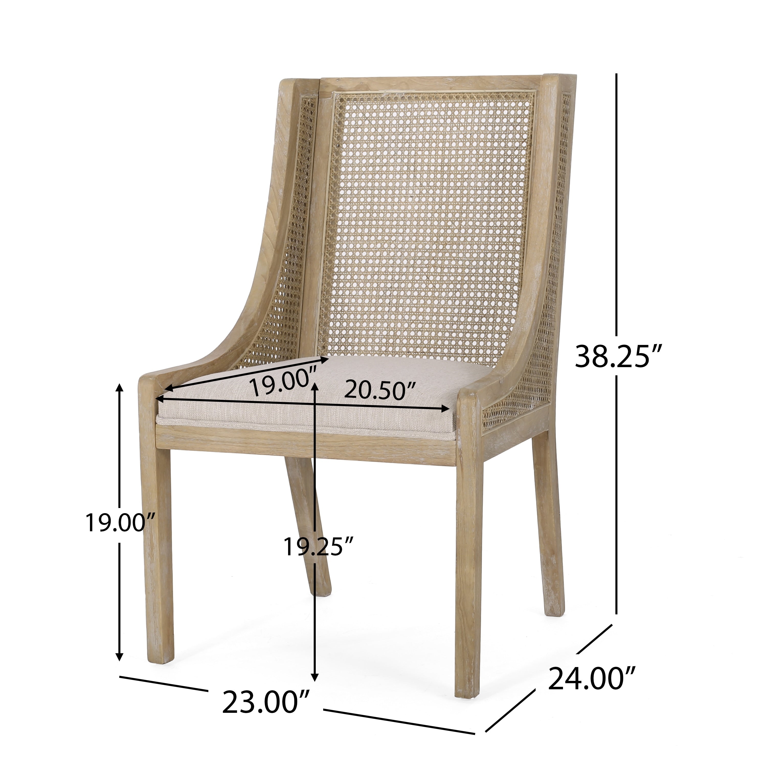 Sedie da pranzo imbottite in canna e legno Maurers (set di 2) di Christopher Knight Home