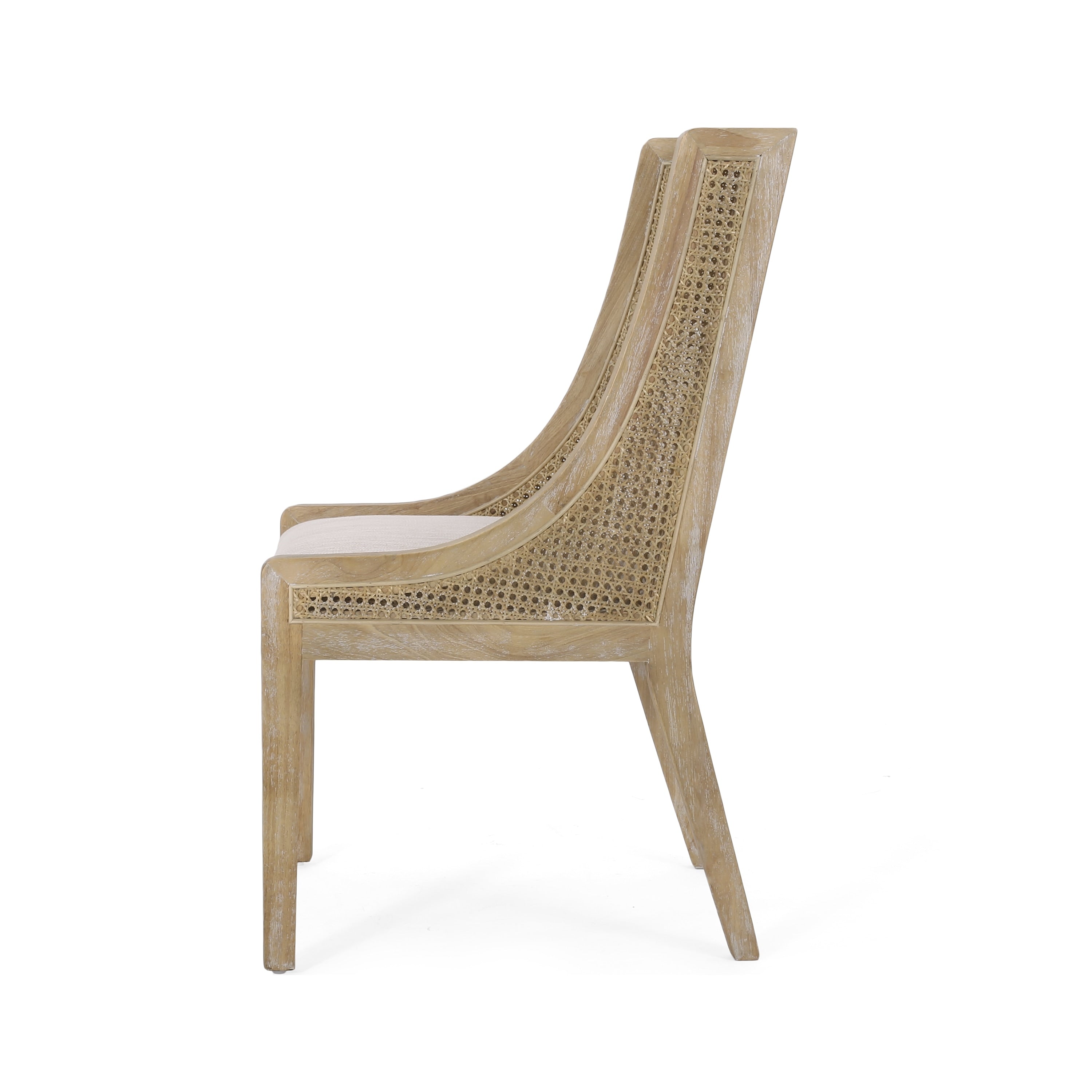Sedie da pranzo imbottite in canna e legno Maurers (set di 2) di Christopher Knight Home