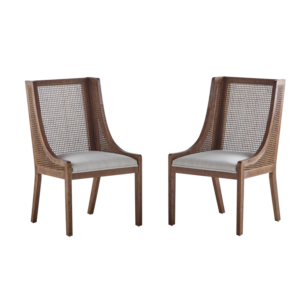 Sedie da pranzo imbottite in canna e legno Maurers (set di 2) di Christopher Knight Home