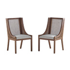Sedie da pranzo imbottite in canna e legno Maurers (set di 2) di Christopher Knight Home