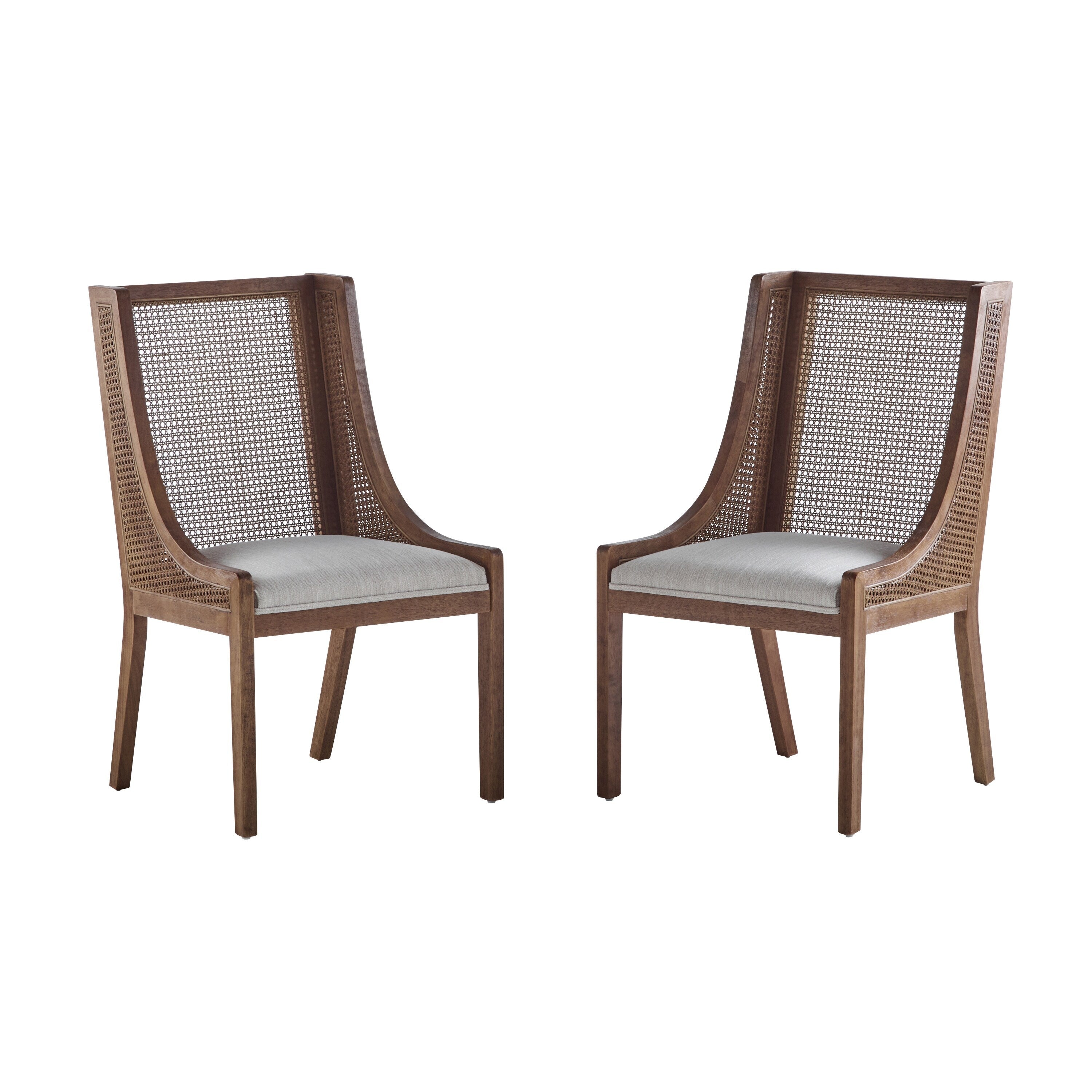Sedie da pranzo imbottite in canna e legno Maurers (set di 2) di Christopher Knight Home