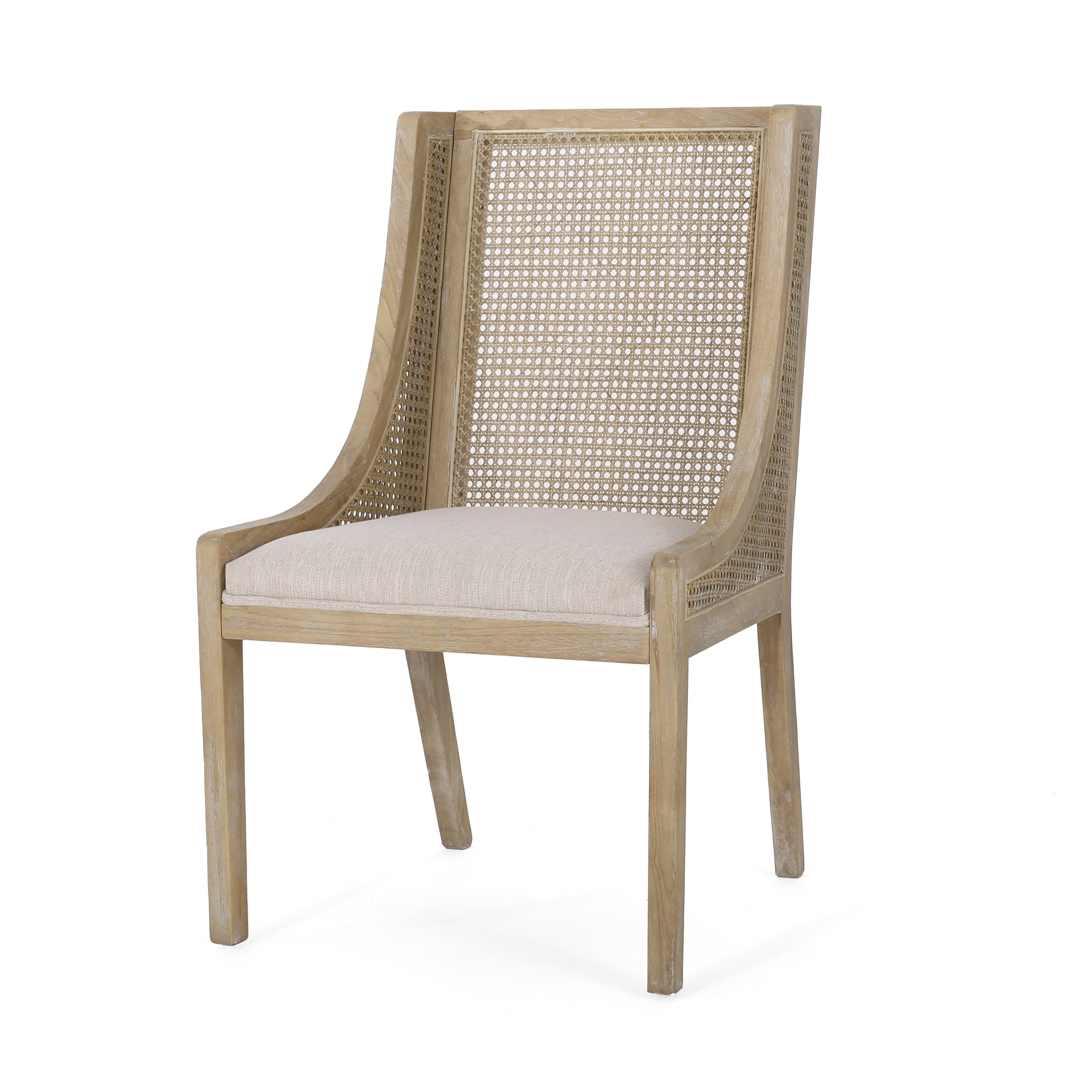 Sedie da pranzo imbottite in canna e legno Maurers (set di 2) di Christopher Knight Home