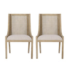 Sedie da pranzo imbottite in canna e legno Maurers (set di 2) di Christopher Knight Home