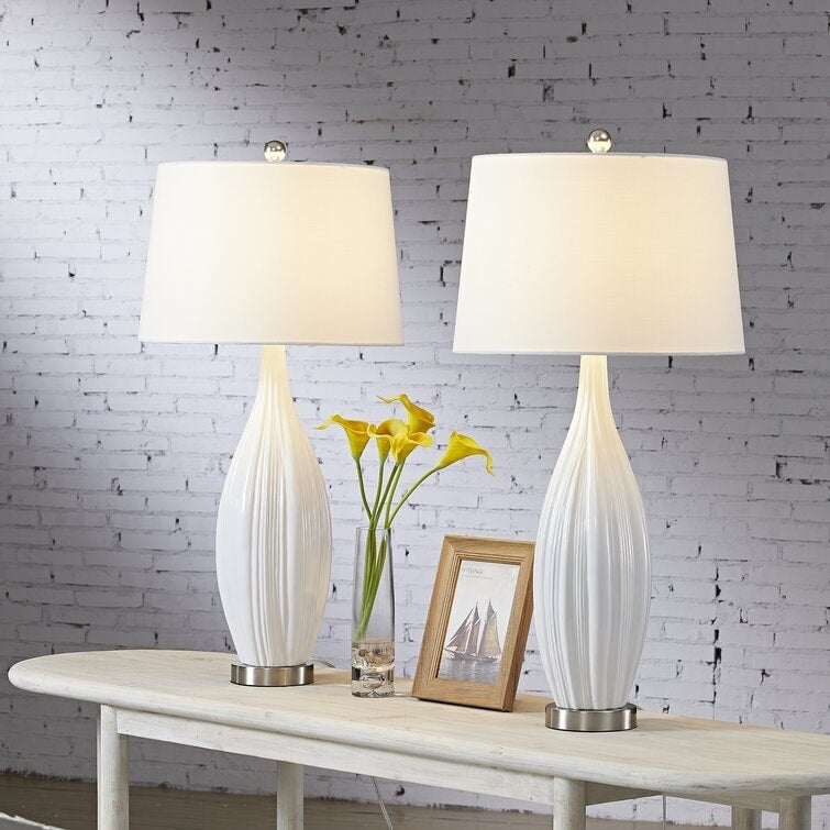Set di 31 lampade da tavolo standard in porcellana bianca (set di 2) (set di 2)