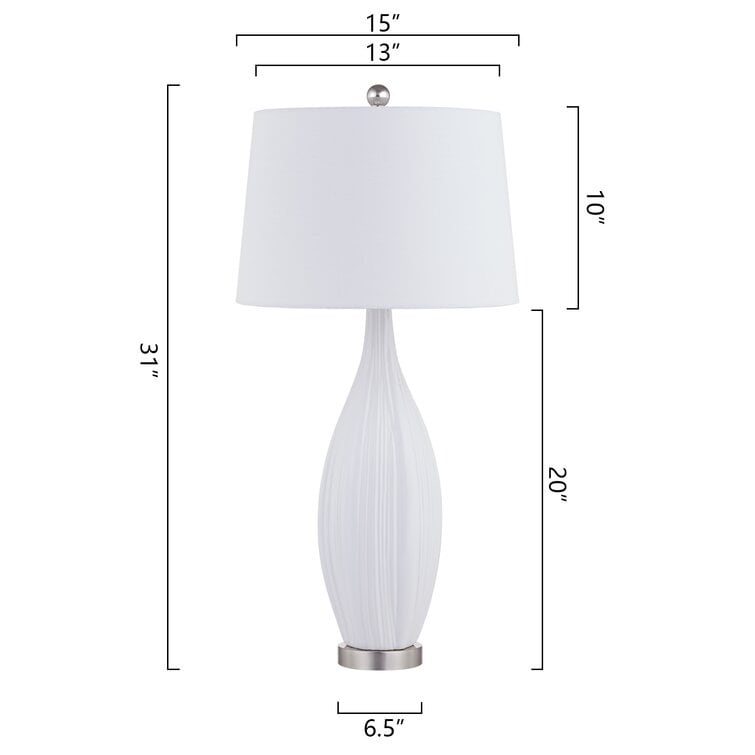 Set di 31 lampade da tavolo standard in porcellana bianca (set di 2) (set di 2)