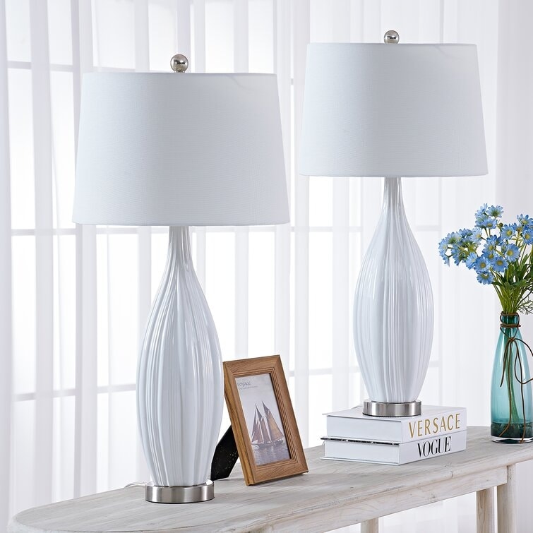 Set di 31 lampade da tavolo standard in porcellana bianca (set di 2) (set di 2)